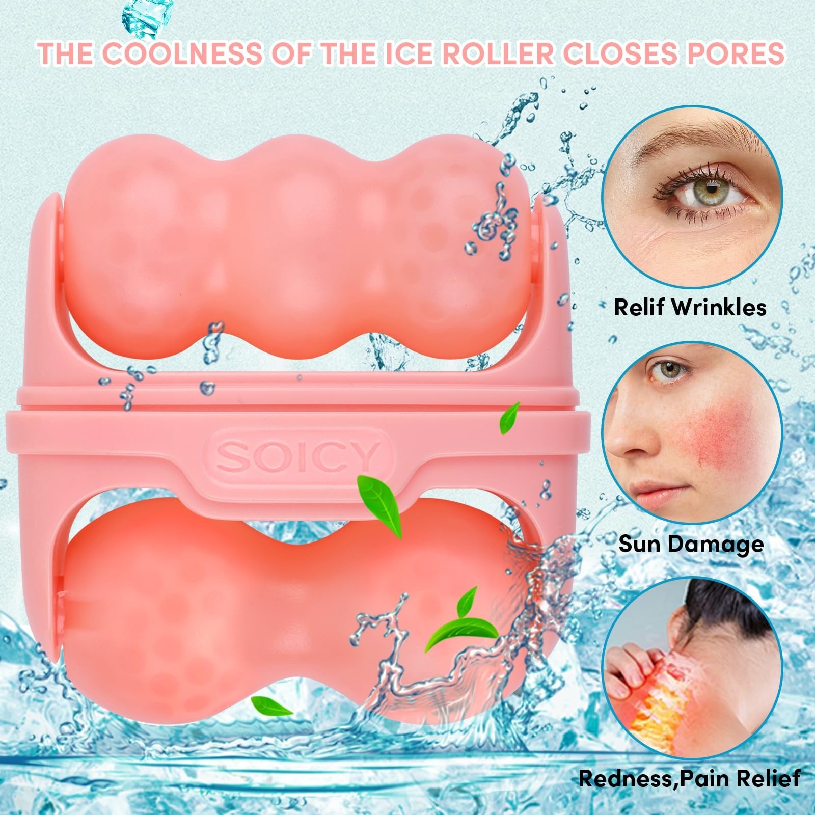 Ice Roller for Face,Eyes,Cooling to Tighten Brighten Complexion,Soothing Skin…
