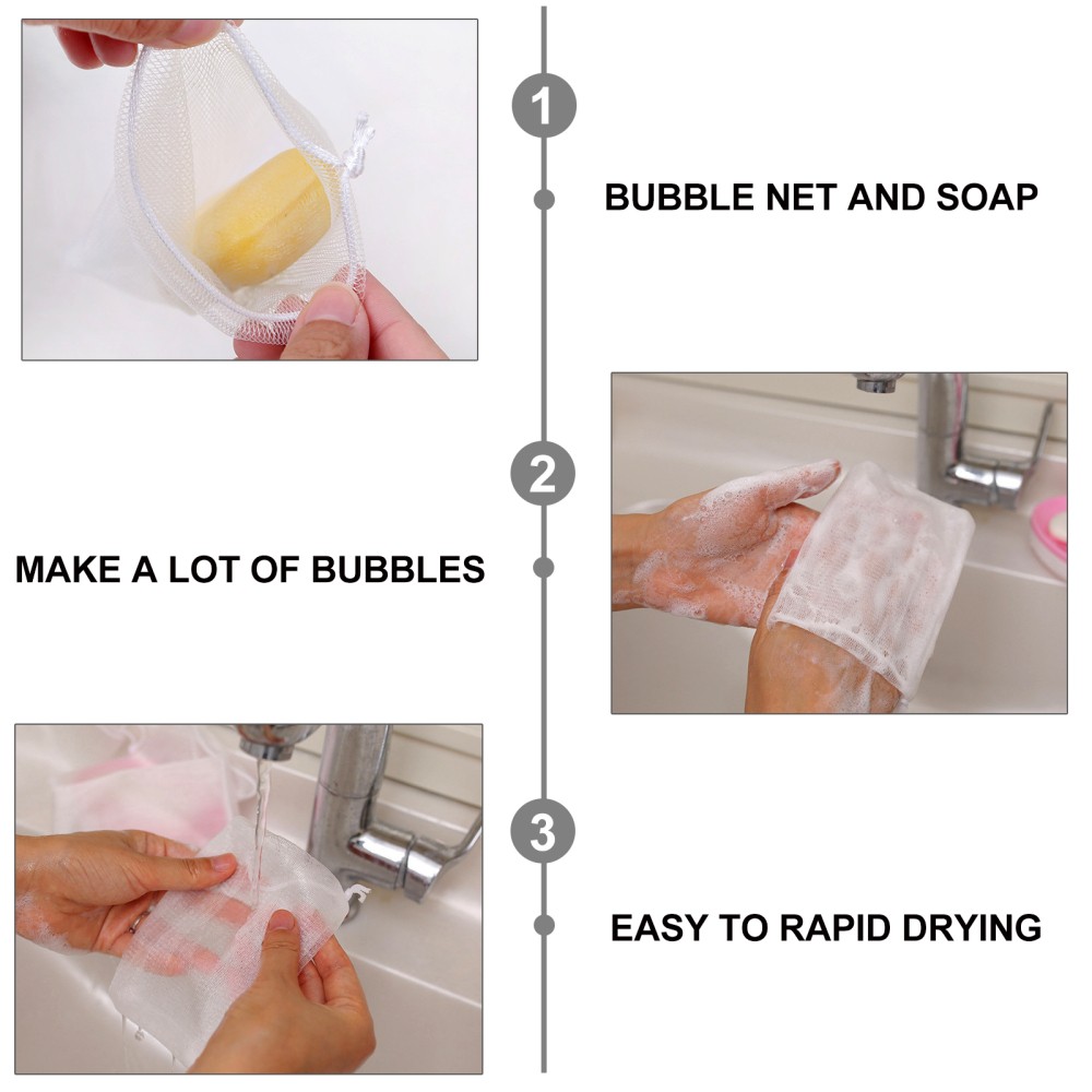 40Pcs Durable Nylon Soap Holder Foaming Nets Exfoliating Soap Bags for Home Use