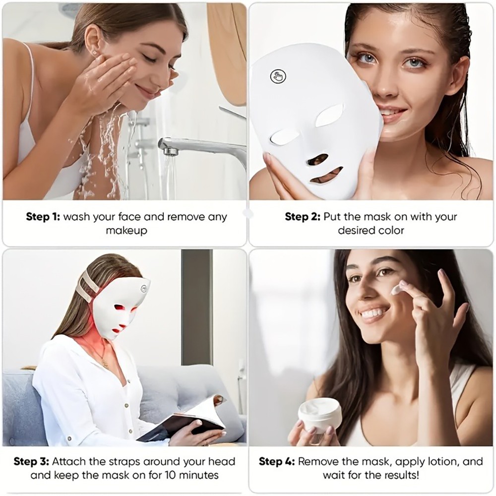 Portable Home USB Powered 7 Color LED Facial Beauty Instrument Facial Care Tools