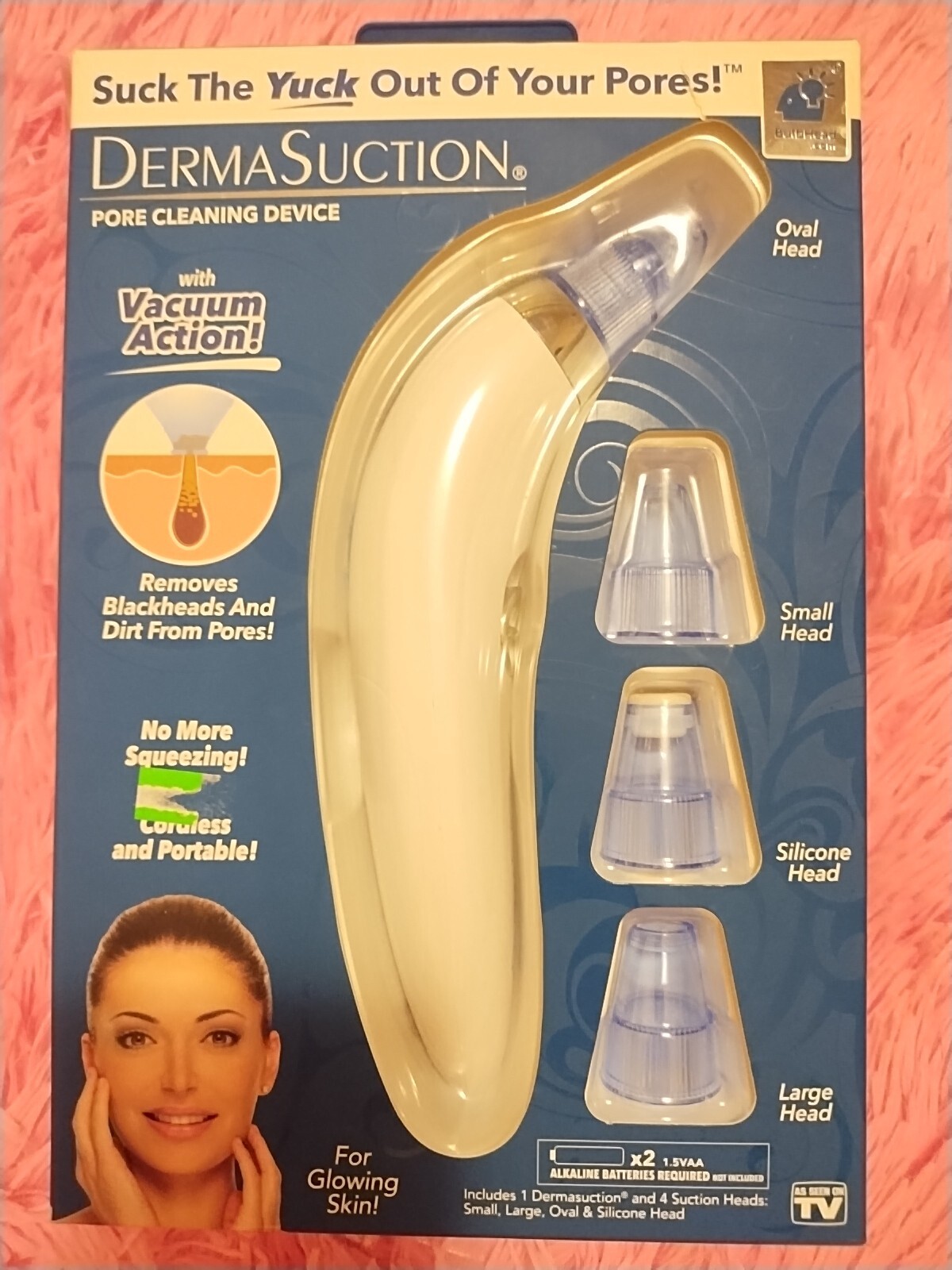 DERMASUCTION Derma Suction Pore Cleaning Device Vacuum Action Cordless