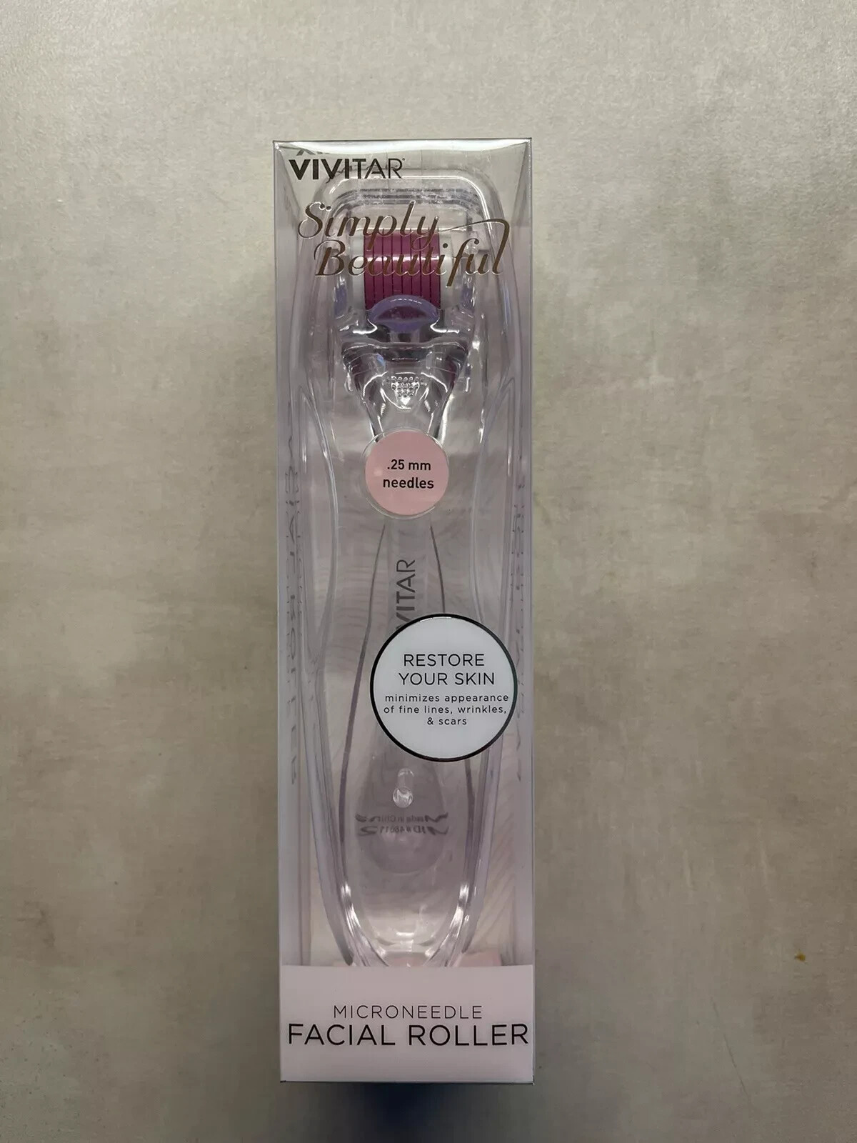 new Vivitar Simply Beautiful Microneedle Facial Roller .25mm Needles