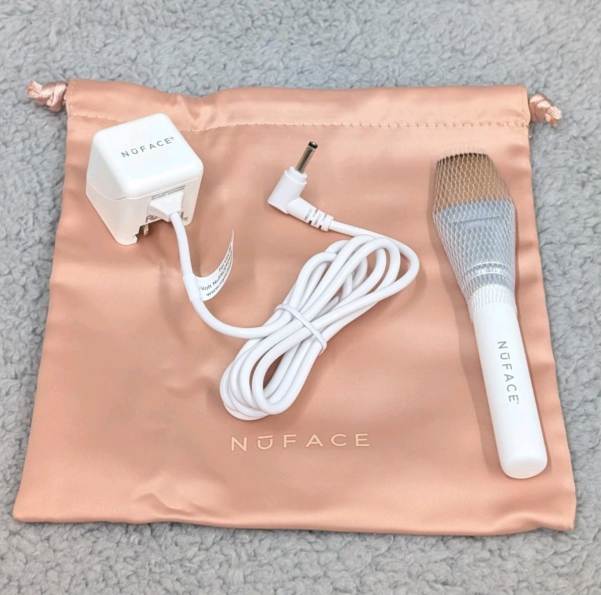 NuFACE Mini Petite Facial Toning Device Blue w/Charging Cord Carrying Bag Brush