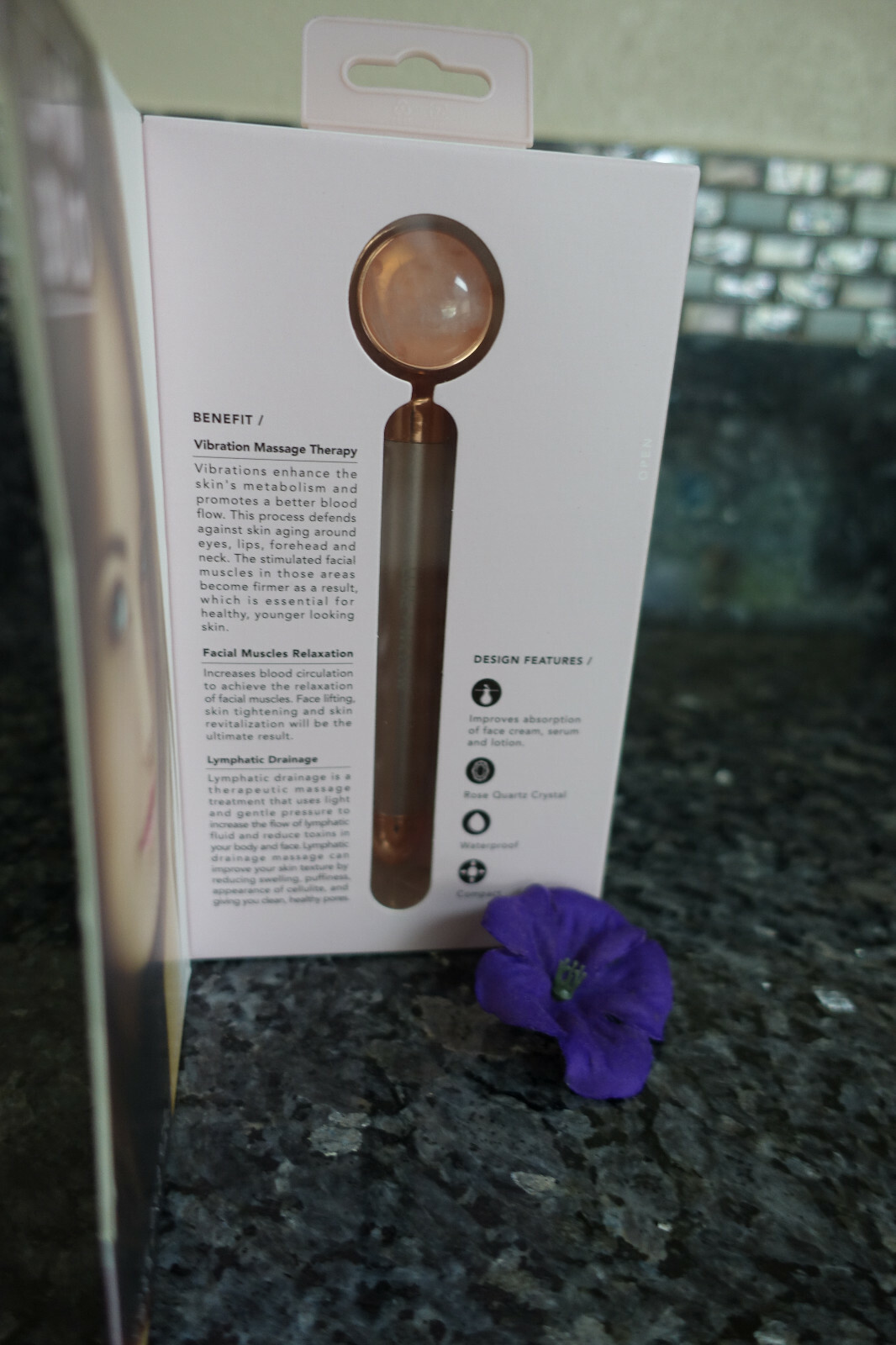 Luxe + Willow Bio phoenix rose quartz vibrating facial massager new in box