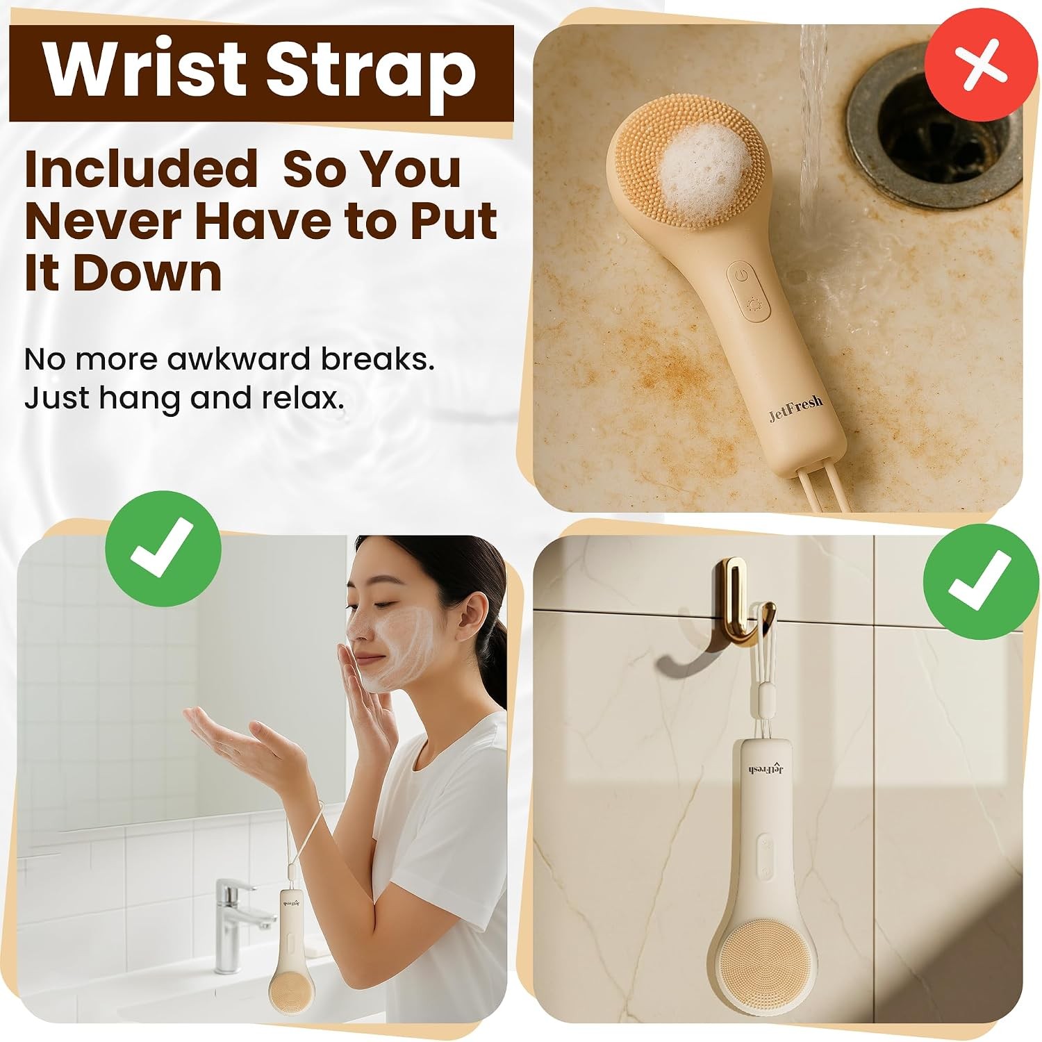 JMY05 Silicone Face Scrubber Facial Cleansing Brush: Portable Waterproof