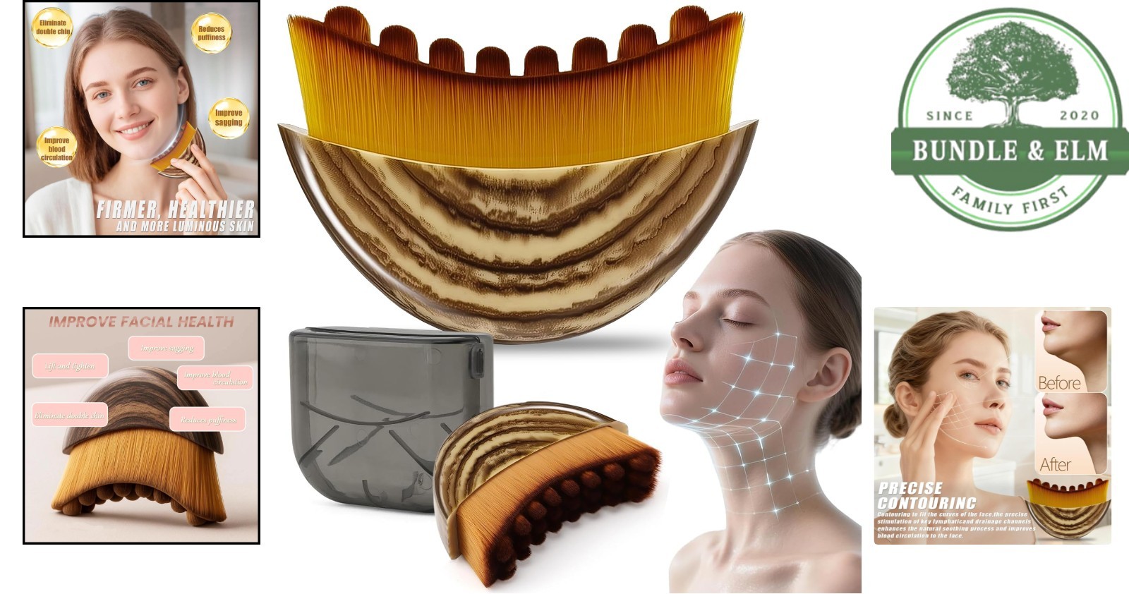 Lymphatic Drainage Face Brush for Sculpting Chin and Jawline, Reduces Puffiness