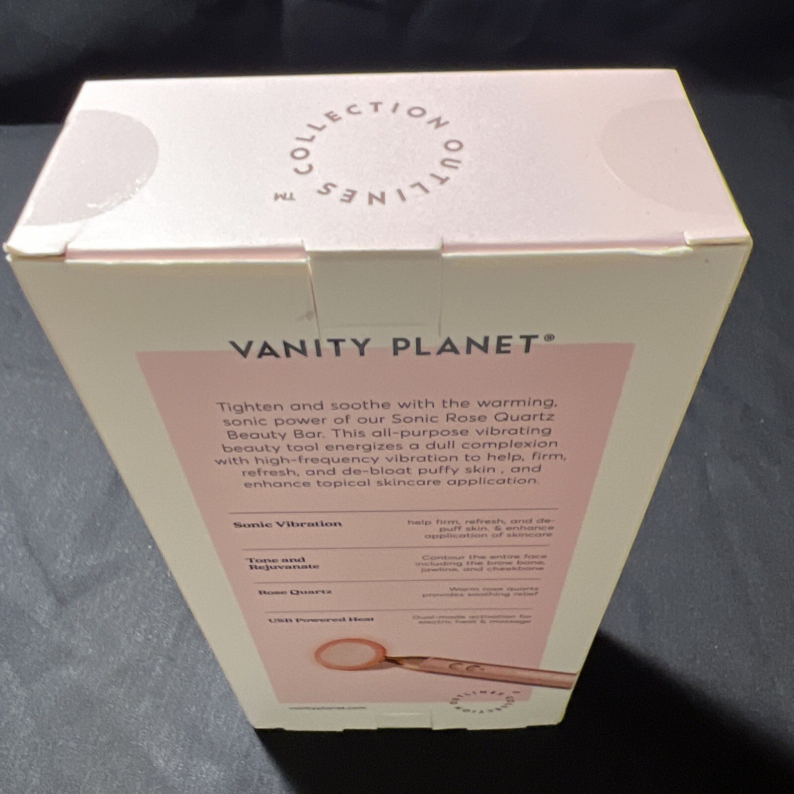 Vanity Planet Sonic Rose Quartz Beauty Bar LED Wand (VNT25024) Brand New