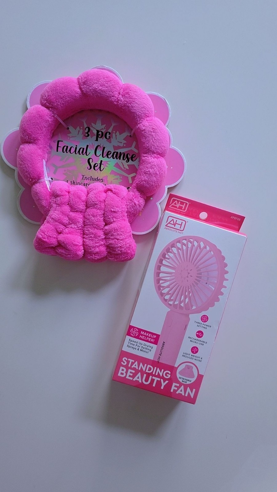 3-Piece Facial Cleanse Set & Absolute Hot Standing Beauty Fan