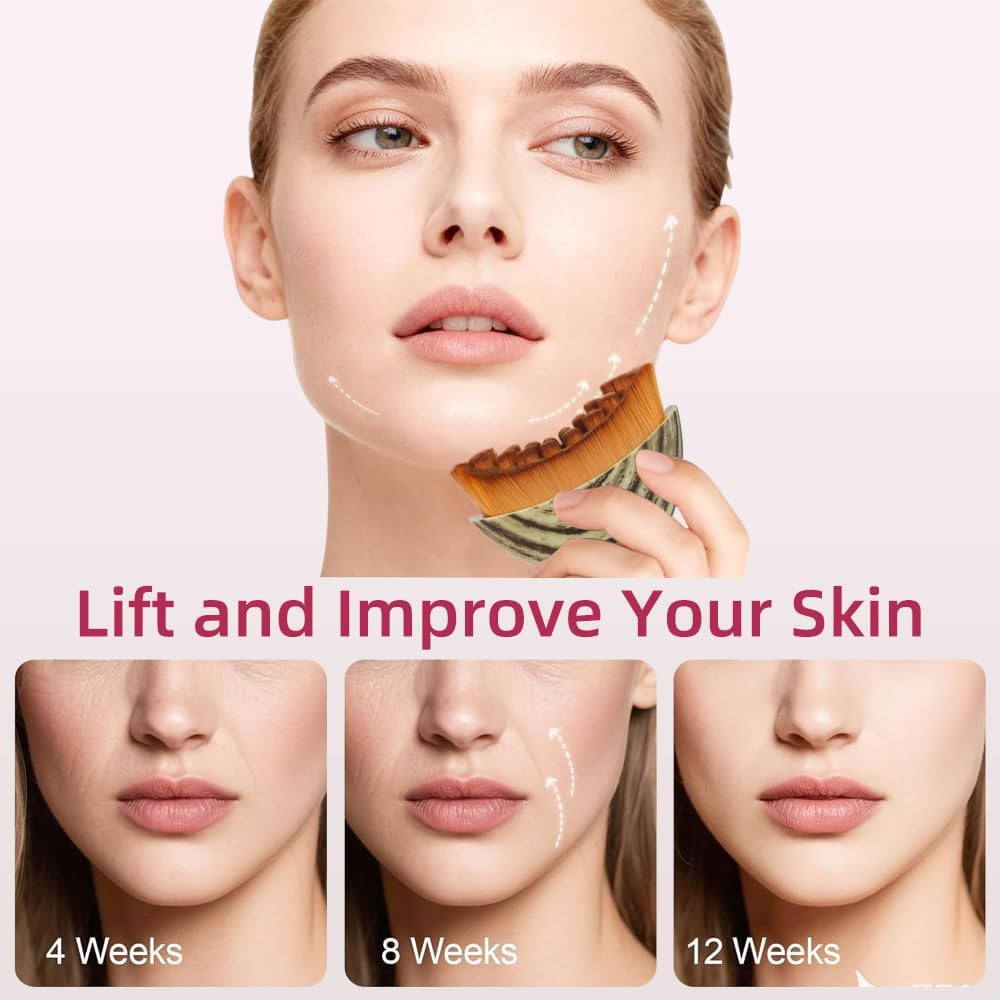 Lymphatic Contour Face Brush,Gua Sha Brush for Facial Contouring and Lymphatic D