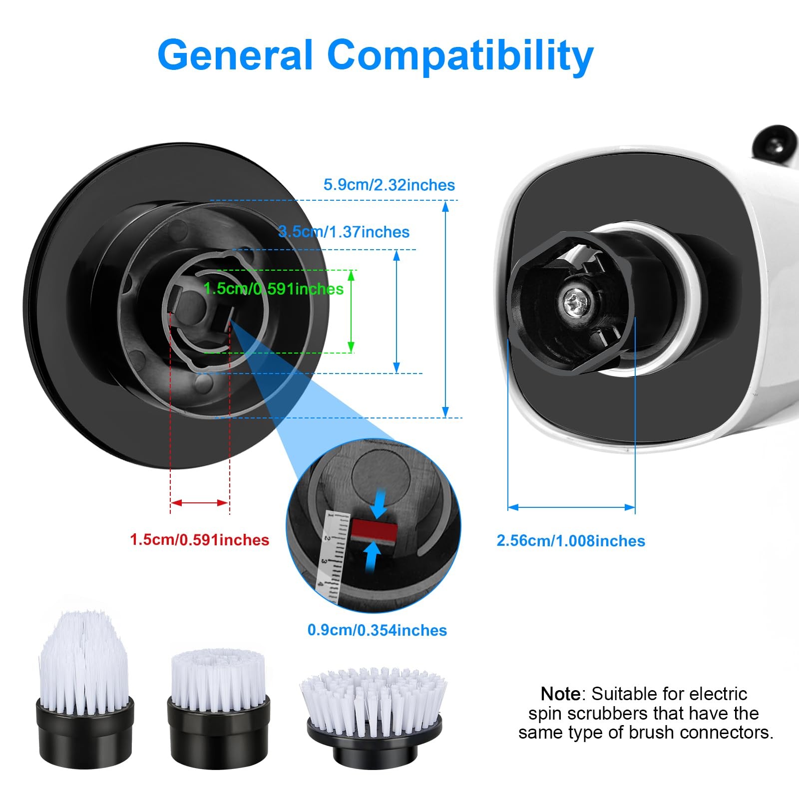 Electric Spin Scrubber Brush Heads, 7 Pcs Set Suitable for Cordless Power Scr…