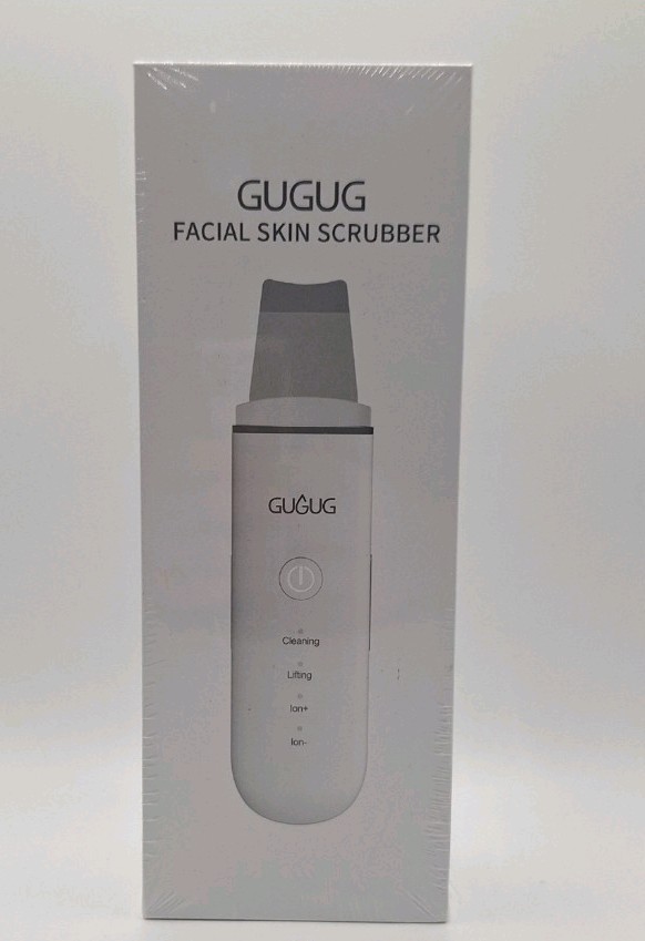 White GUGUG rechargeable skin Scrubber, pore cleaner and blackhead remover.