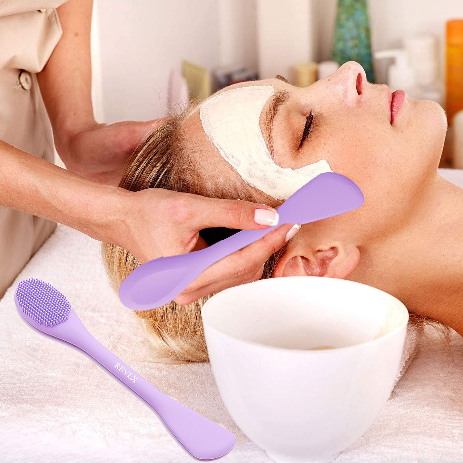 Silicone Face Scrubber & Mask Applicator Set, Pore Cleaning Brush for Skin Care