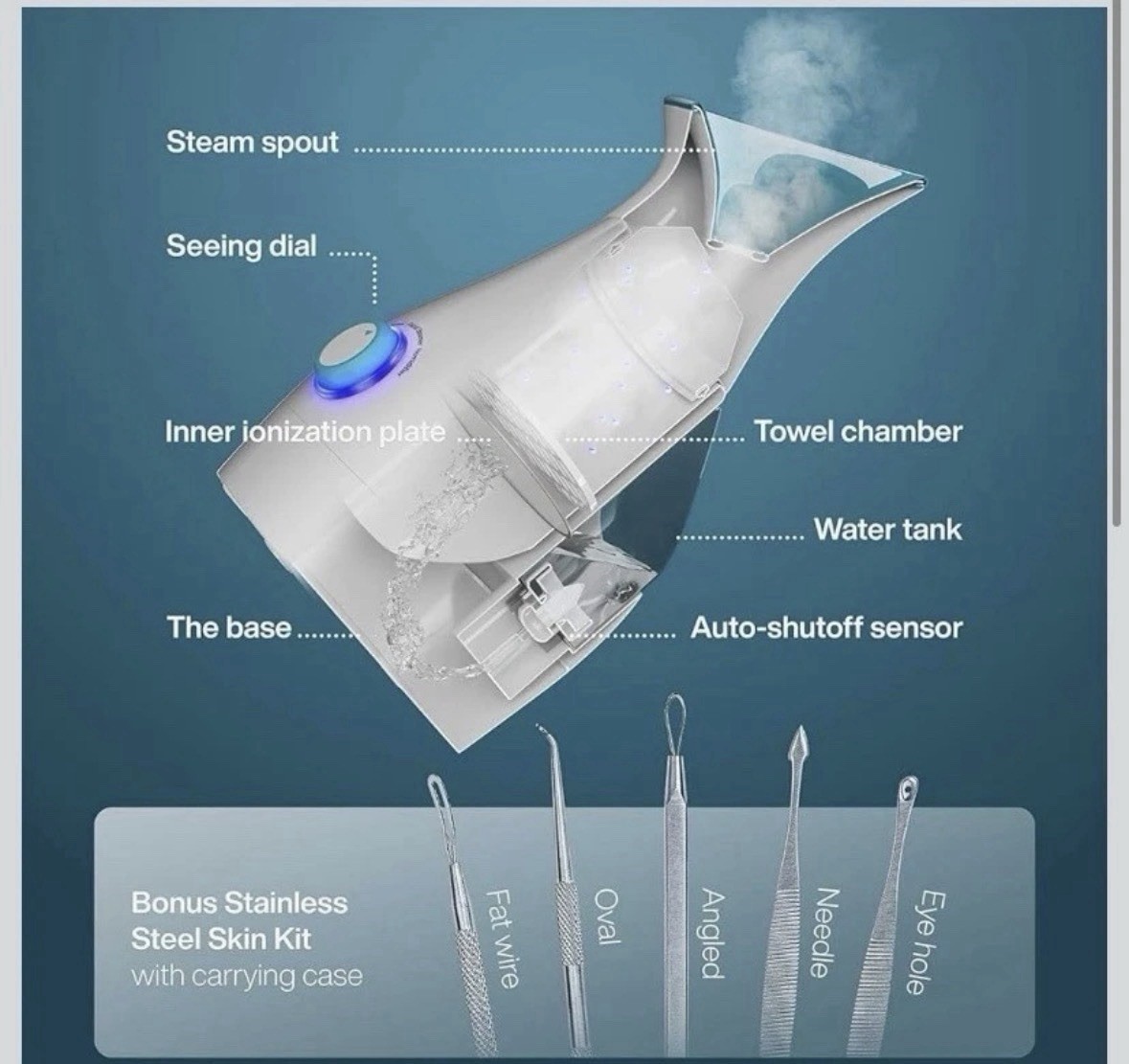 Pure NanoSteamer 3-in-1 Nano Ionic Facial Steamer with Precise Temp Control
