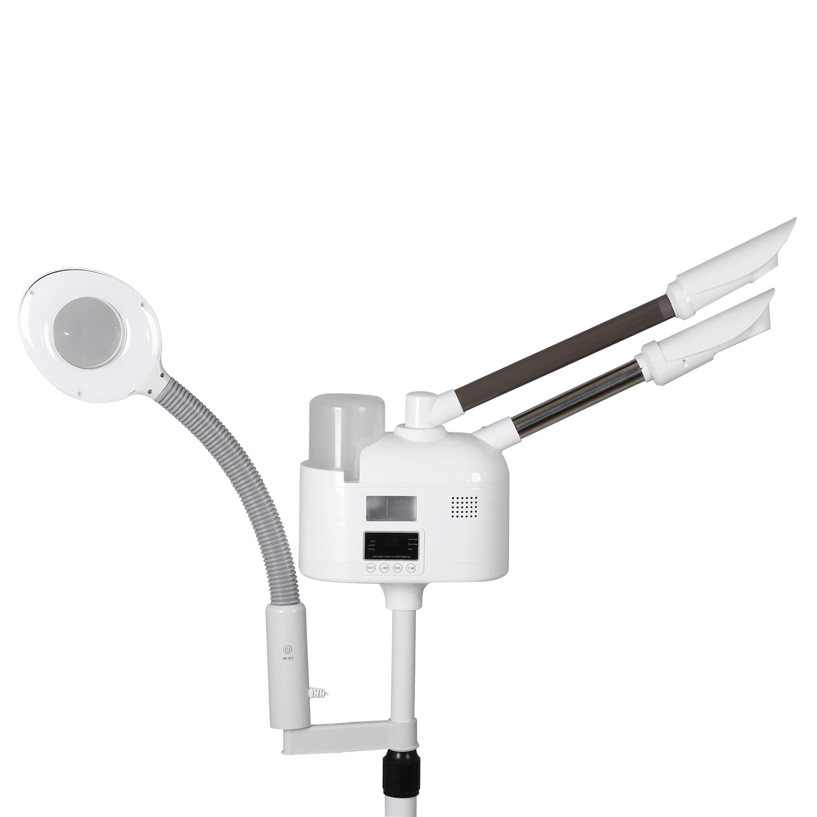 3in1 Facial Steamer on Wheels Ionic Ozone w/5X Magnifying Lamp Hot Mist Function