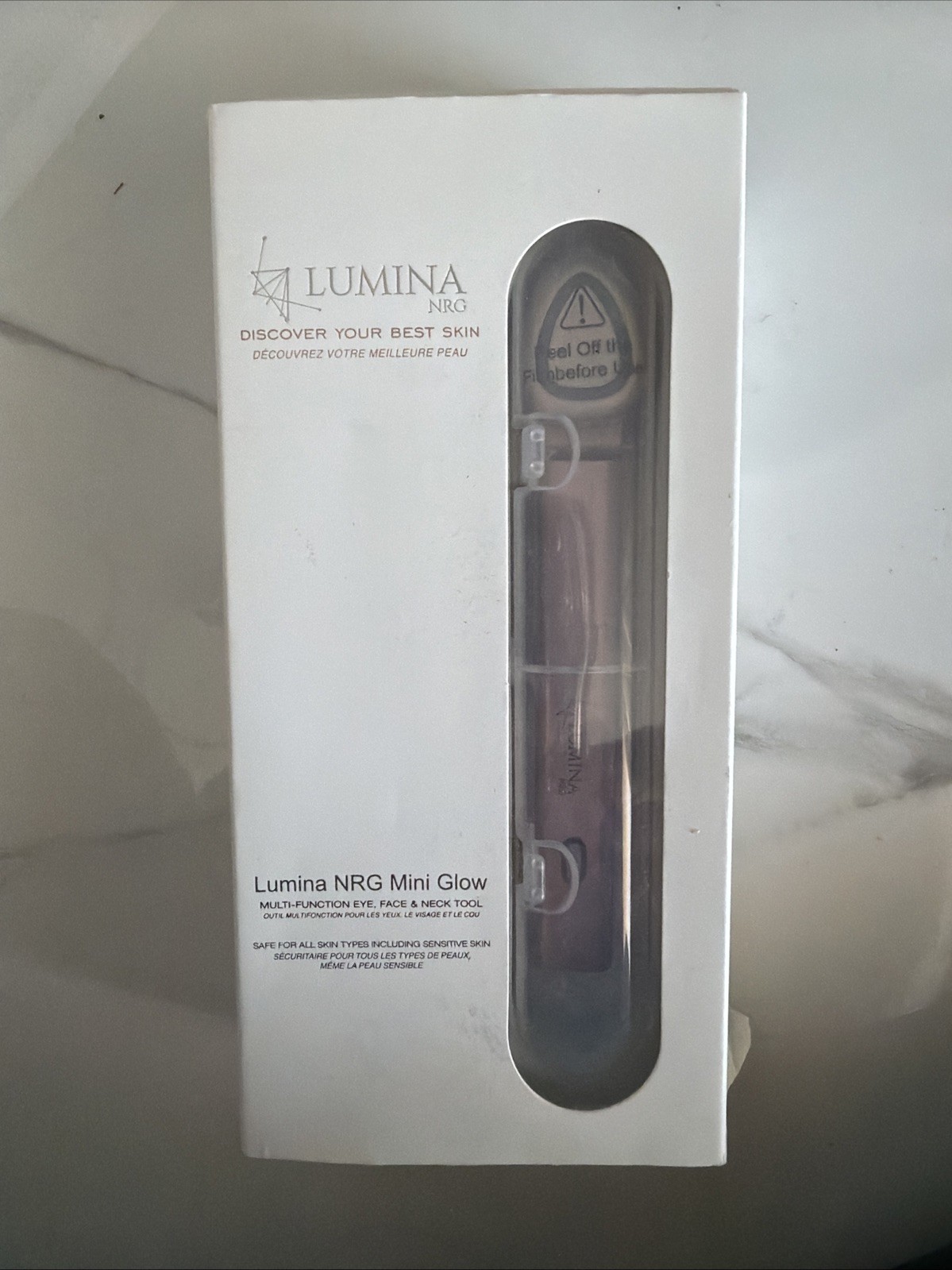 Lumina NRG Mini Glow 6572 Multi-Function Eye, Face & Neck Tool New/Open Box