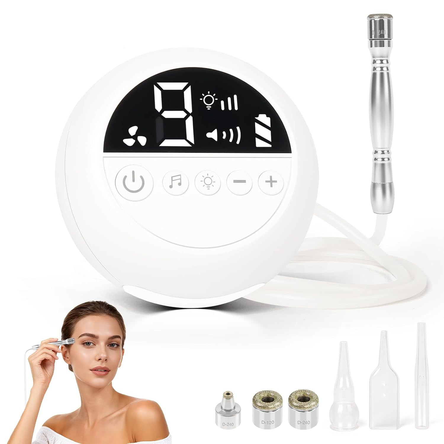 Pro Cordless Microdermabrasion Machine, Portable Facial Pore Vacuum Tool for Bl