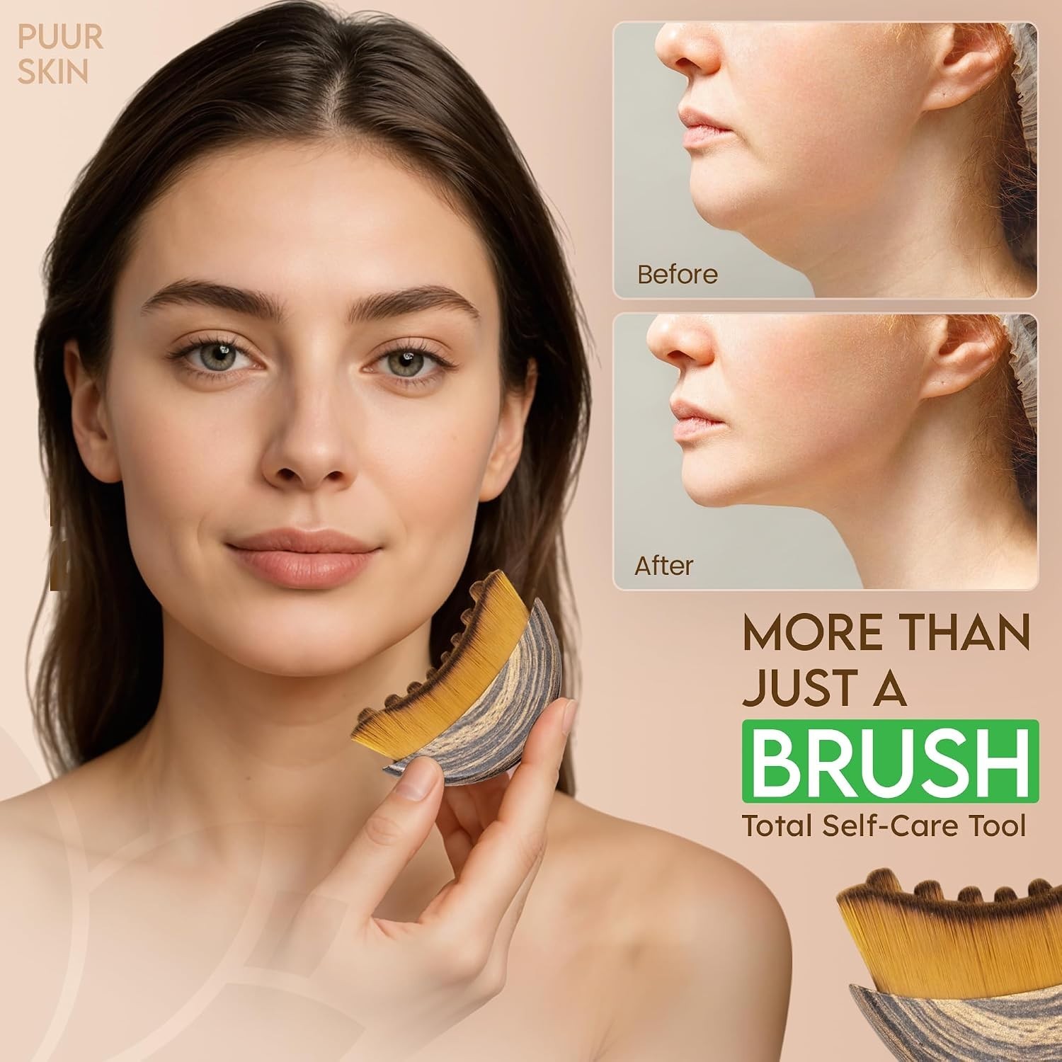 Double Chin Reducer & Anti-Puffiness Face Brush for Radiant Skin – Set of 2