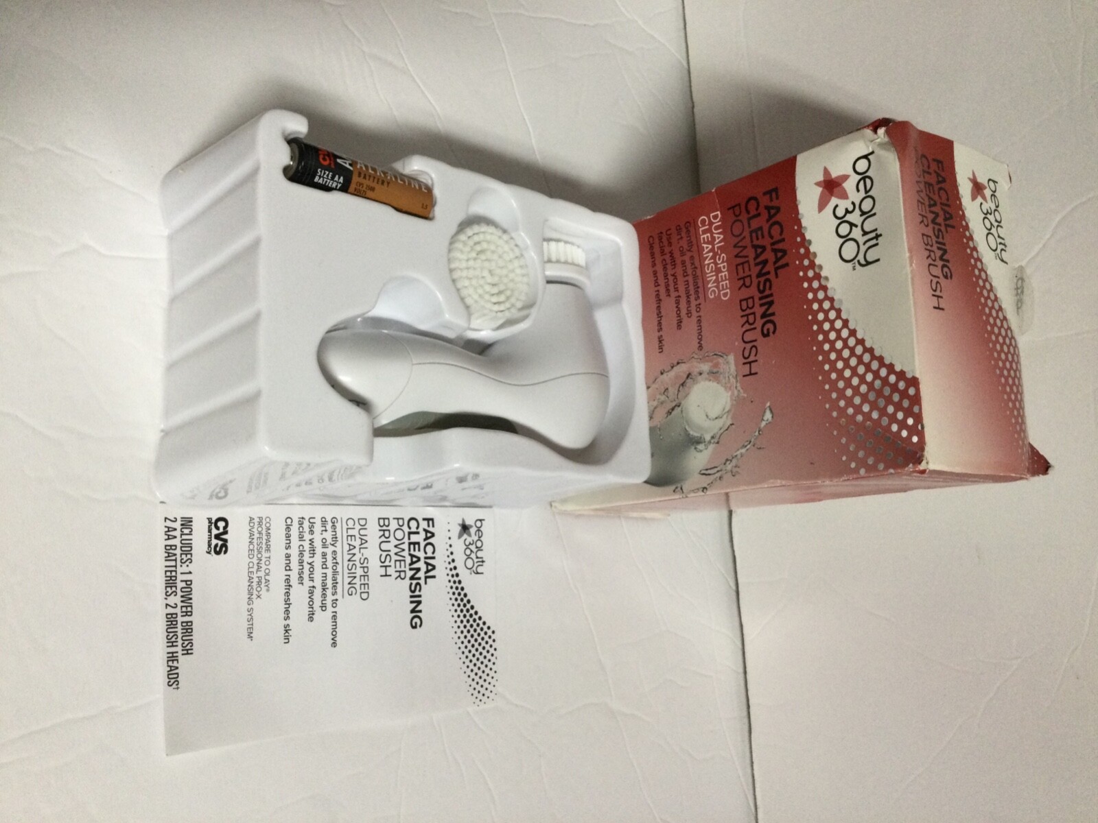 CVS beauty 360;facial cleansing power brush duel speed. E5