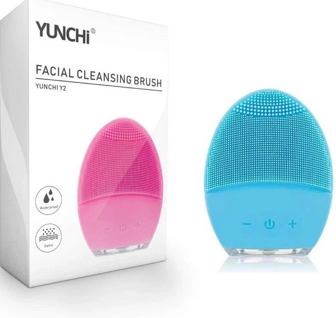 Sonic Facial Cleansing Brush YUNCHI Y2 Food Grade Face Brush Color Blue