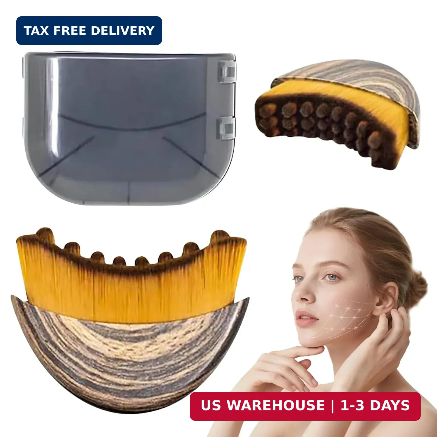 Lymphatic Contour Face Brush,Contour Face Brush for Lymphatic Drainage,Dry Lymph