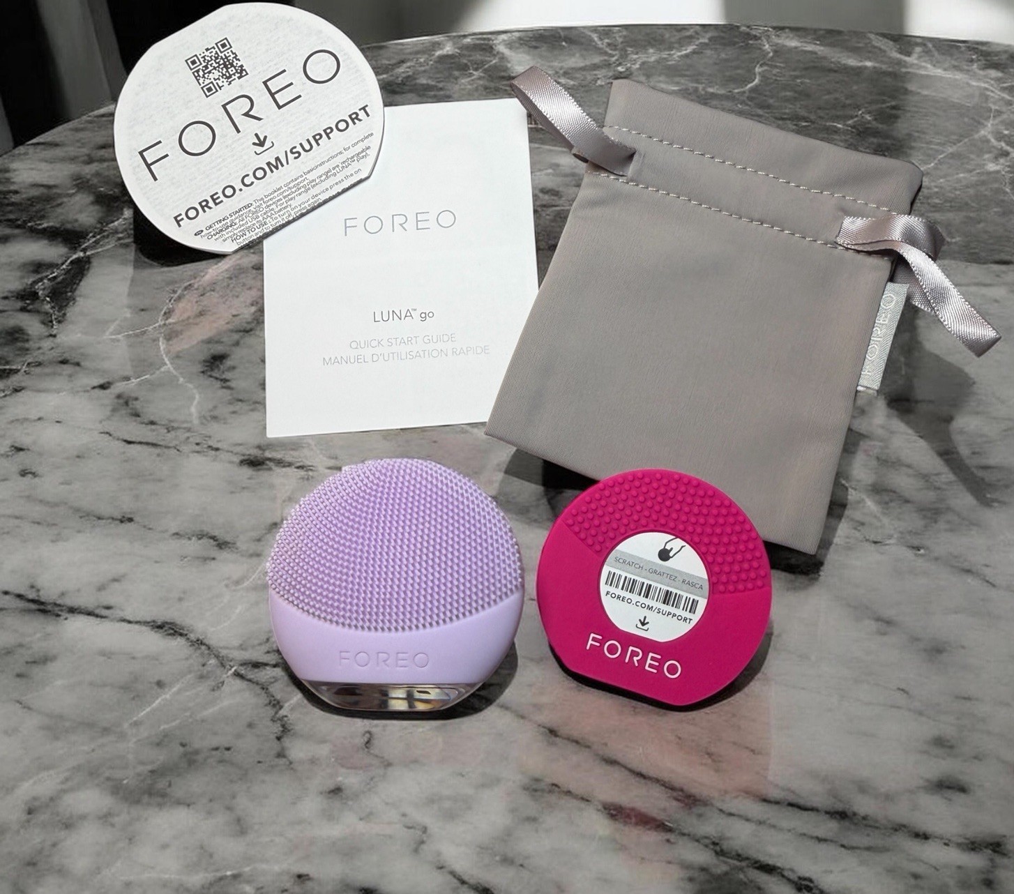 FOREO LUNA GO – NEW! Open Box – Facial Cleansing & Anti-Aging Device – Purple