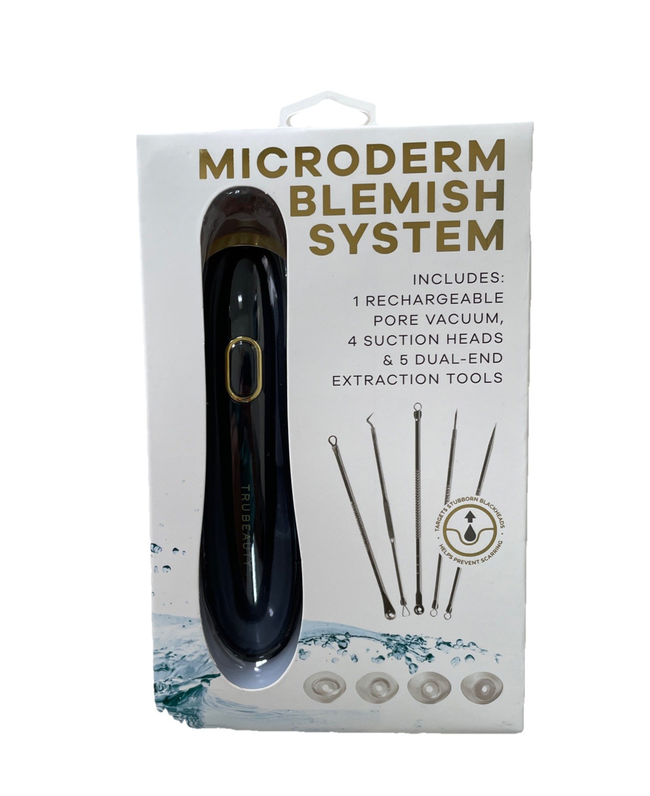 NEW Trubeauty Microderm Rechargeable Blemish System w/ 5 Extraction Tools 5
