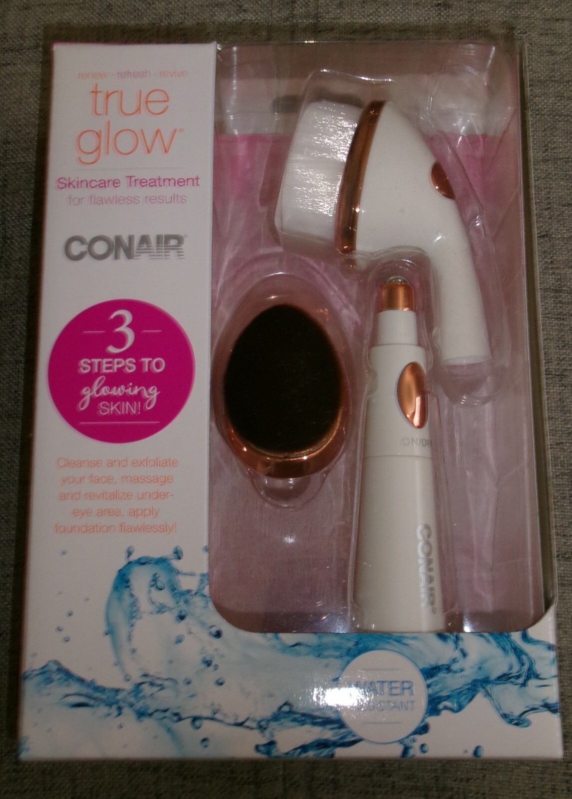 Conair True Glow Skincare Treatment for Flawless Results Renew Refresh Revive