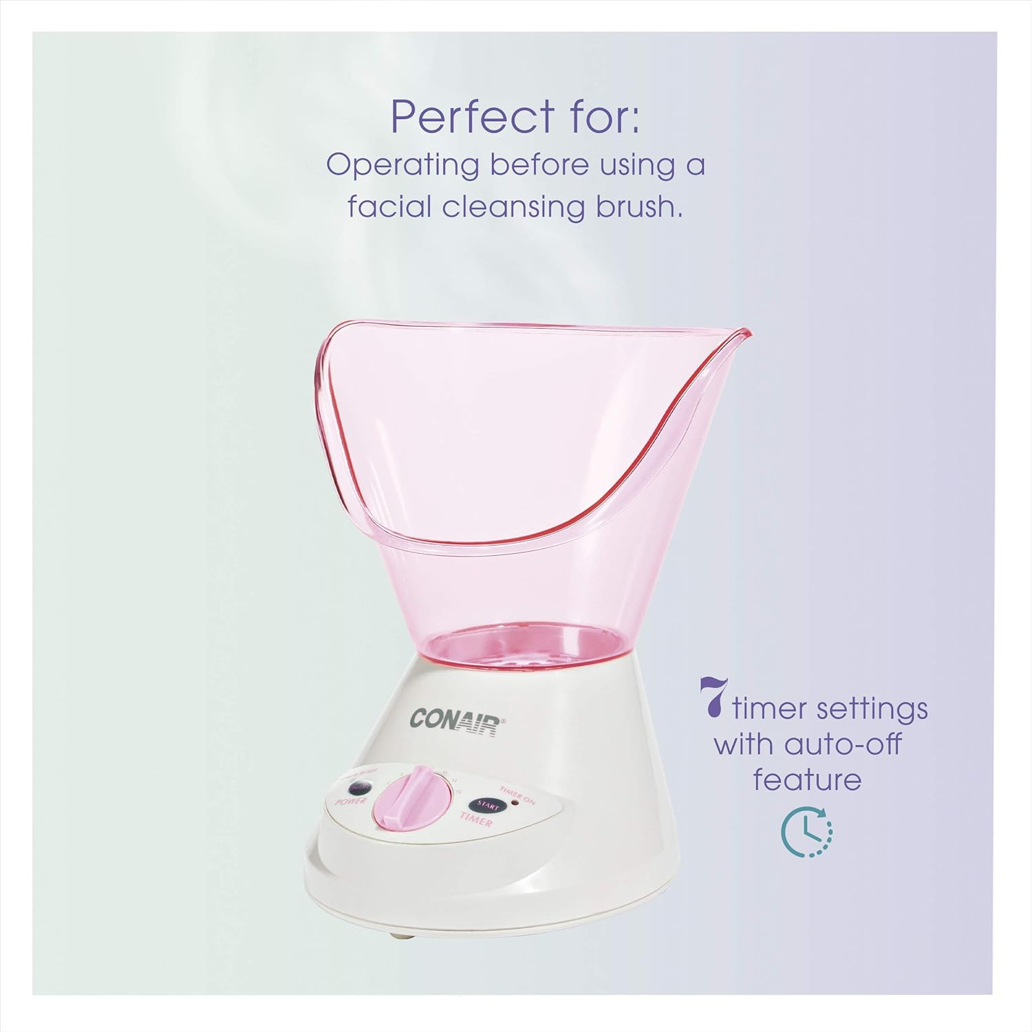 True Glow by Gentle Mist Moisturizing Facial Steamer with Cleansing Brush