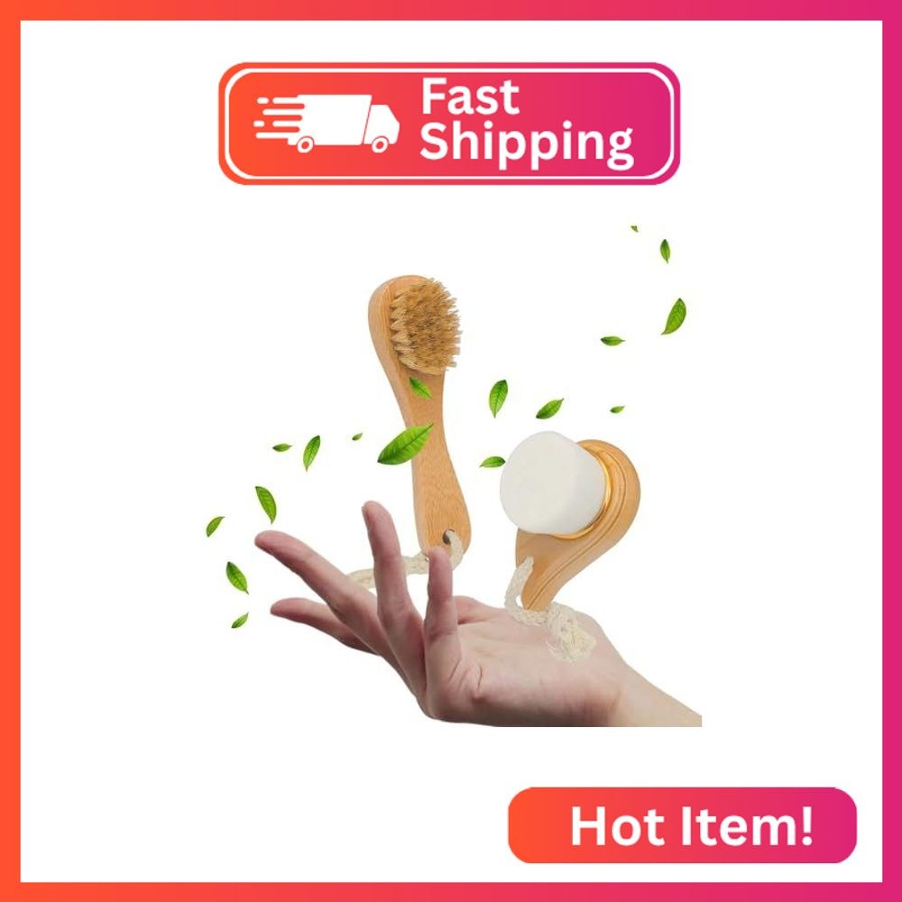 Zeutch Premium Face Scrubber Set, Facial Cleansing Brush for Exfoliator, Natural