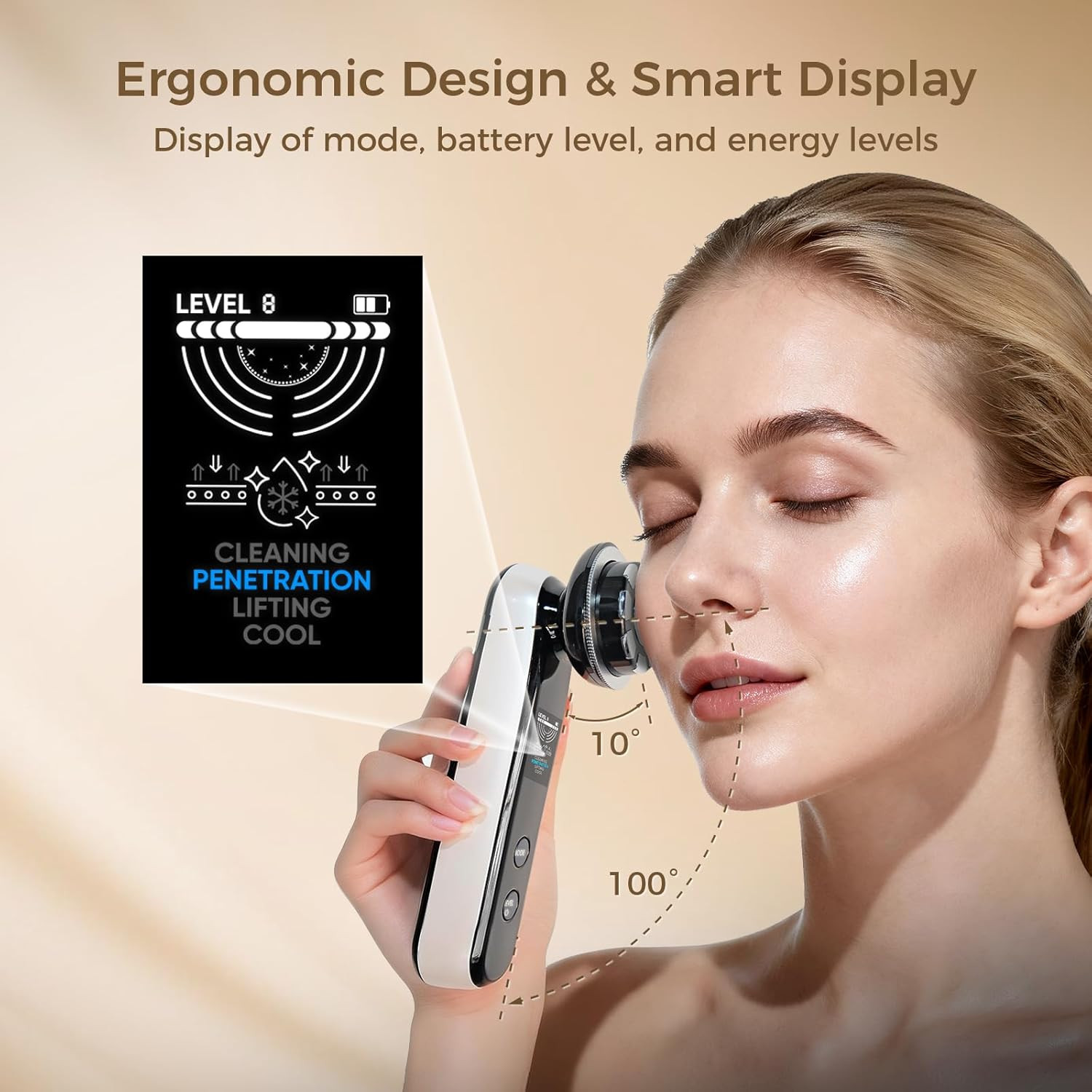 Microcurrent Facial Device with Red Light Therapy, Cooling Skin Tightening Devic