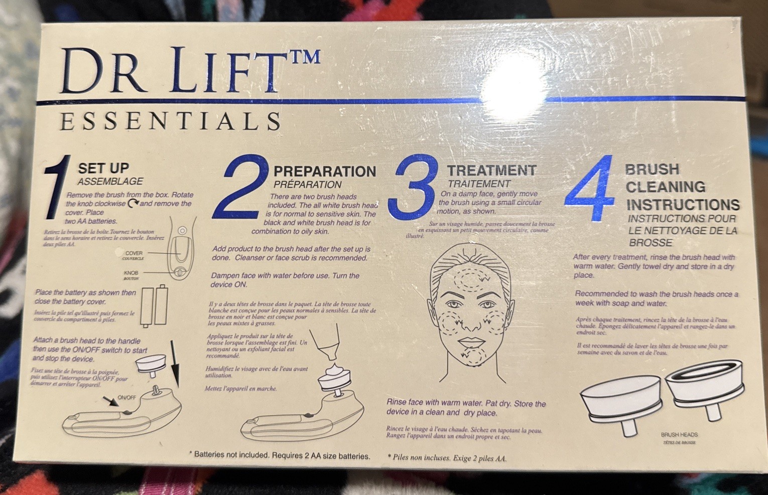 Dr. Lift Essentials Skin Perfecting System Facial Brush Set Brand New In Box