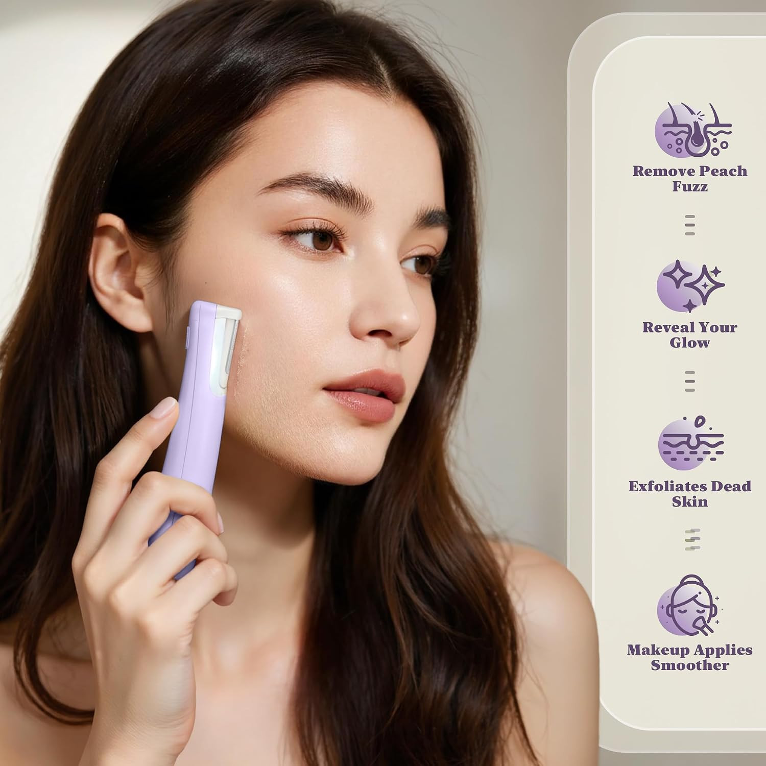 Dermaplaning Tool for Face, Sonic Dermaplane Razor for Women Face LED Light Faci