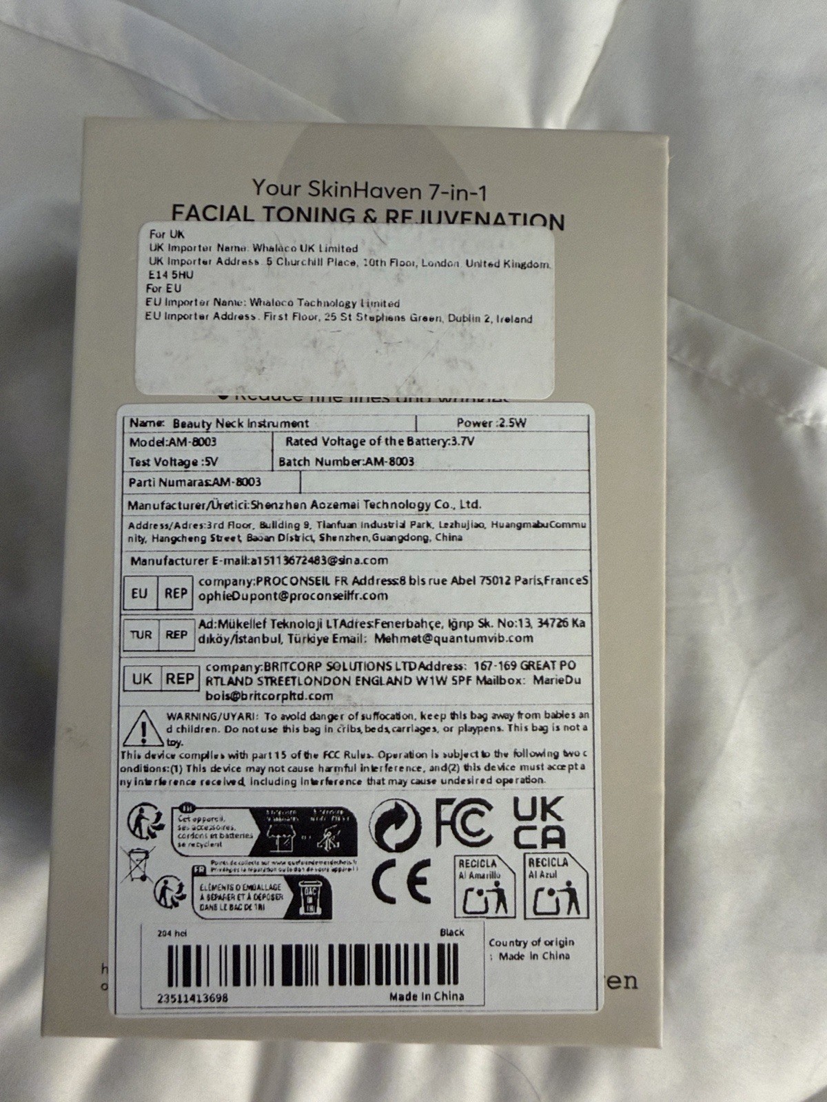 Skinhaven 7-in-1 Facial Toning & Rejuvenation Galvanic Sculpture NWT FDA Cleared