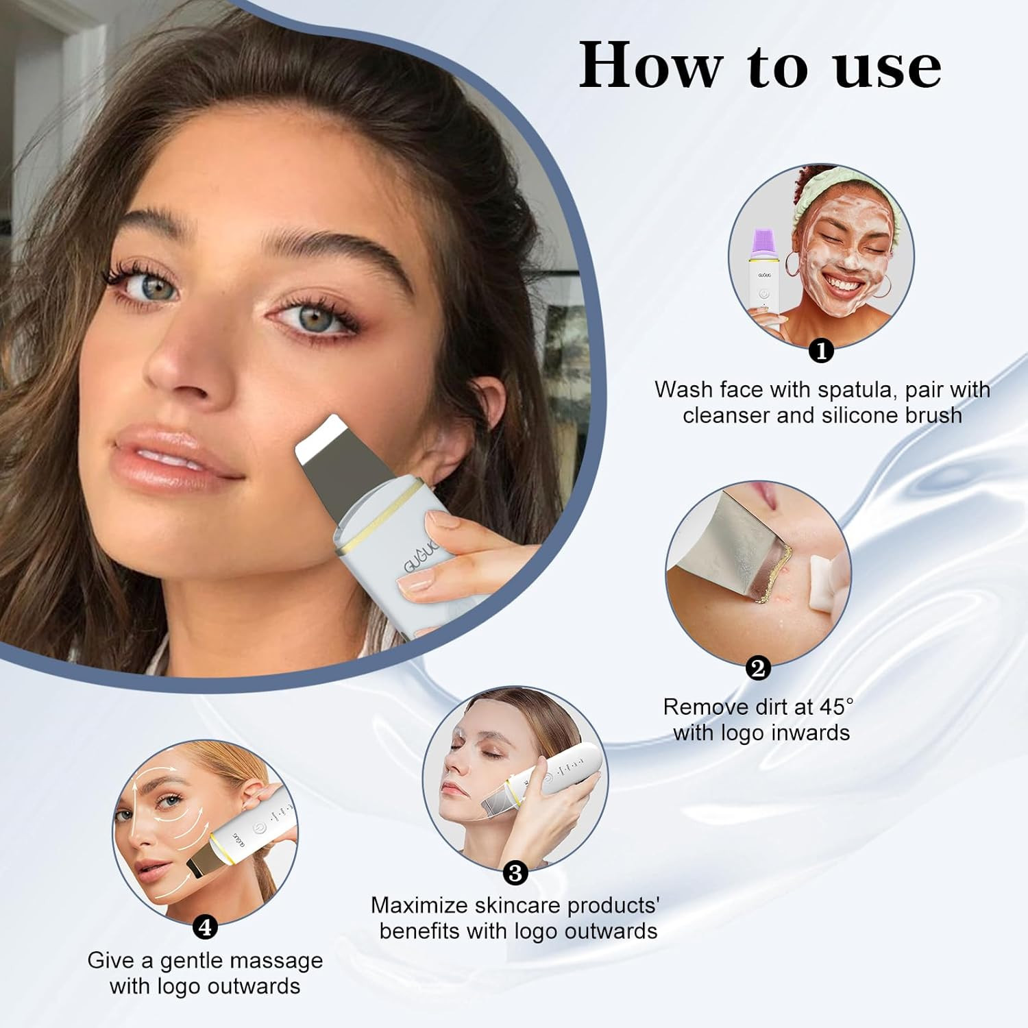 Skin Scrubber Face Spatula Skin Spatula Pore Cleaner Blackhead Remover Tools for