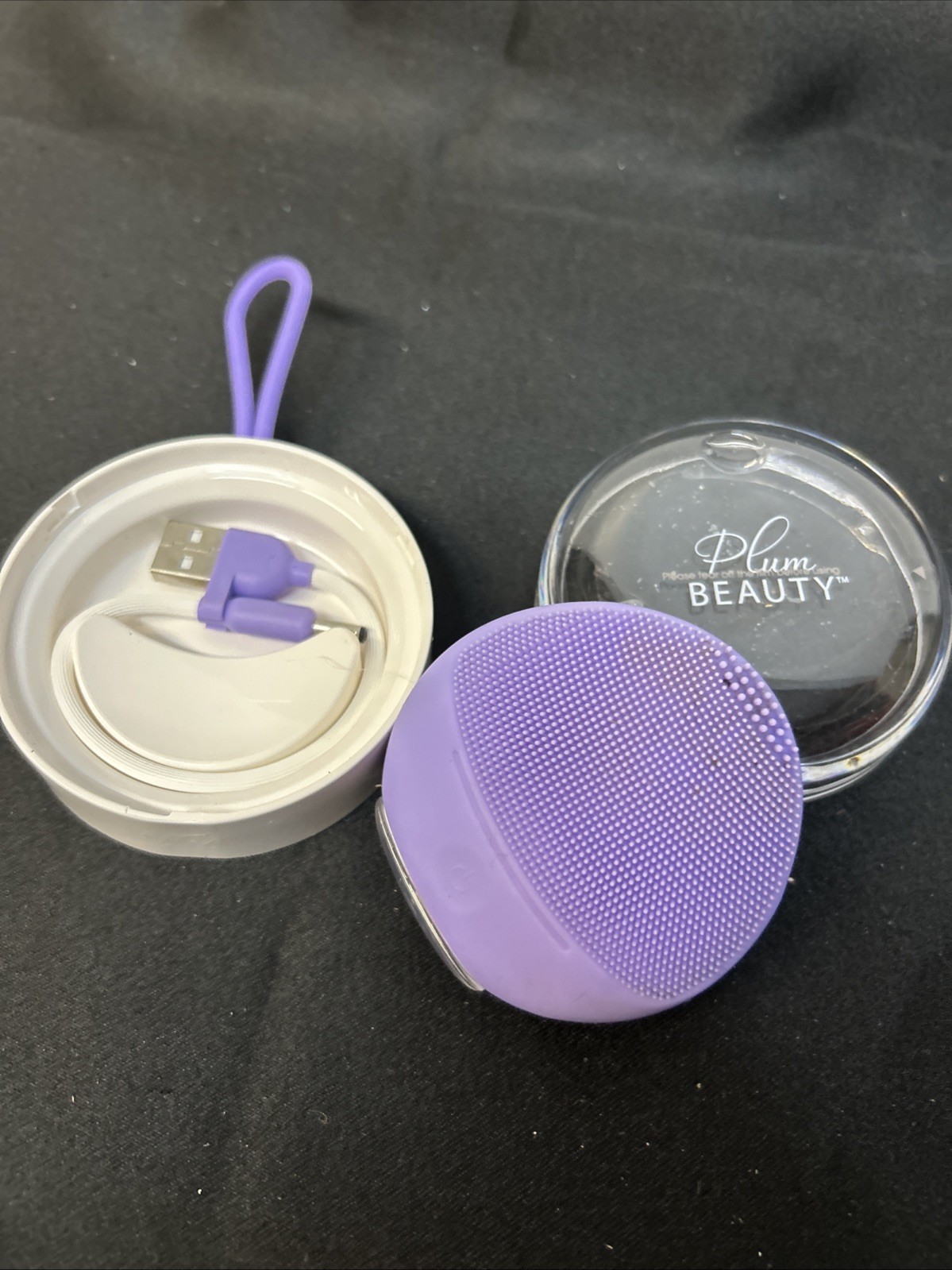 Plum Beauty Compact Sonic Facial Cleansing Brush Rechargeable, Purple