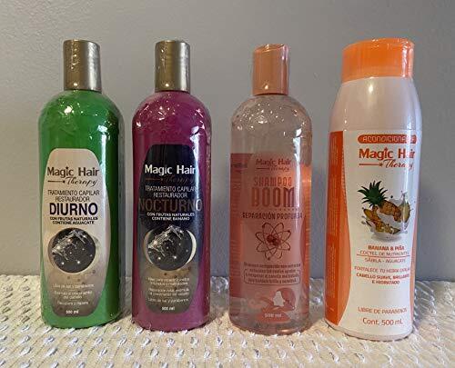 Magic Hair Therapy Diurno y Nocturno, Shampoo BOOM ,Acondicionador Banana y Piña