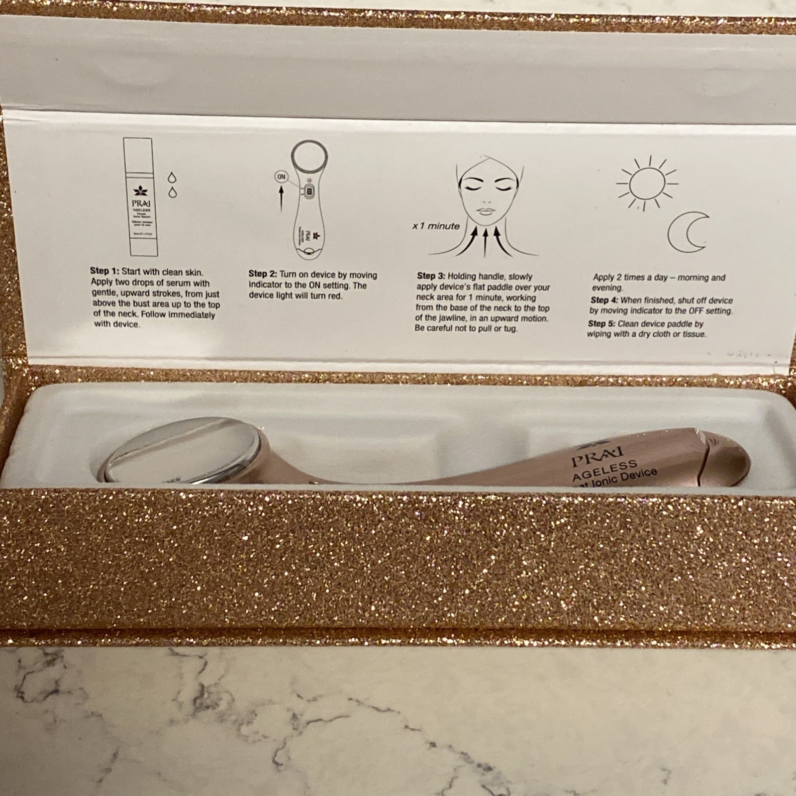 PRAI AGELESS THROAT IONIC DEVICE NEW BOXED