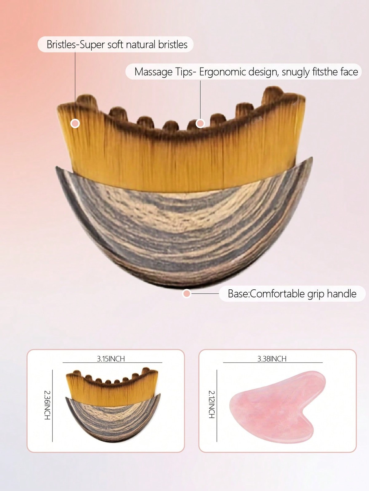 Lymphatic Drainage Face Brush Gua Sha Facial Contour Massager