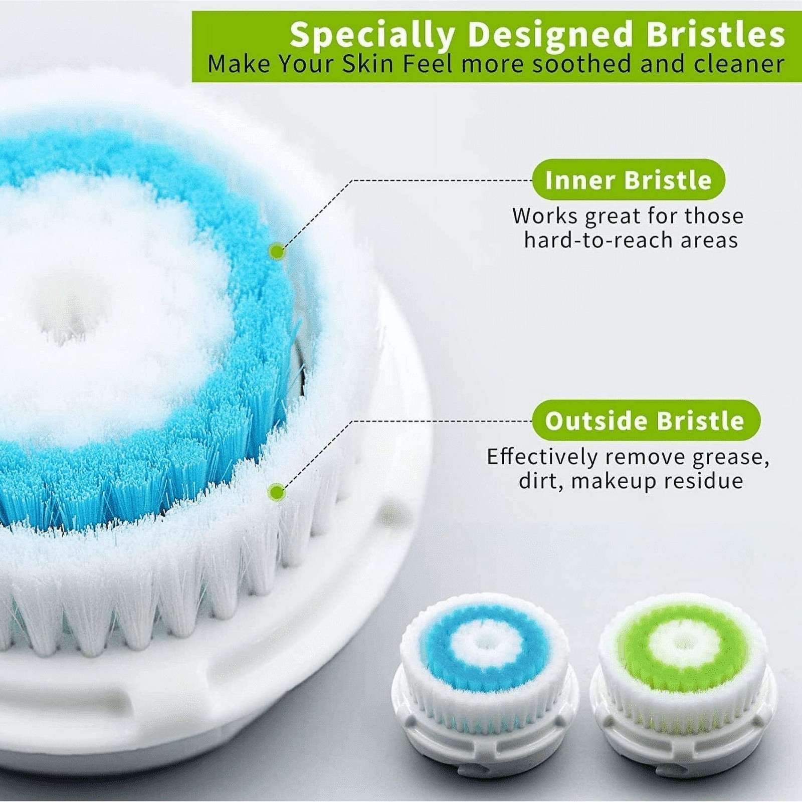 Facial Cleansing Brush Head Replacements – Compatible with Facial Cleaning Tool