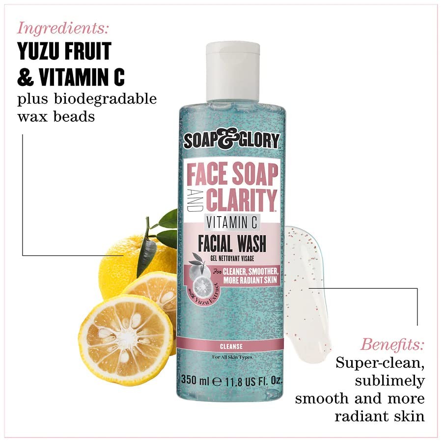 Soap & Glory Face Wash with Vitamin C – 3 in 1 Brightening 11.8 Fl Oz, green