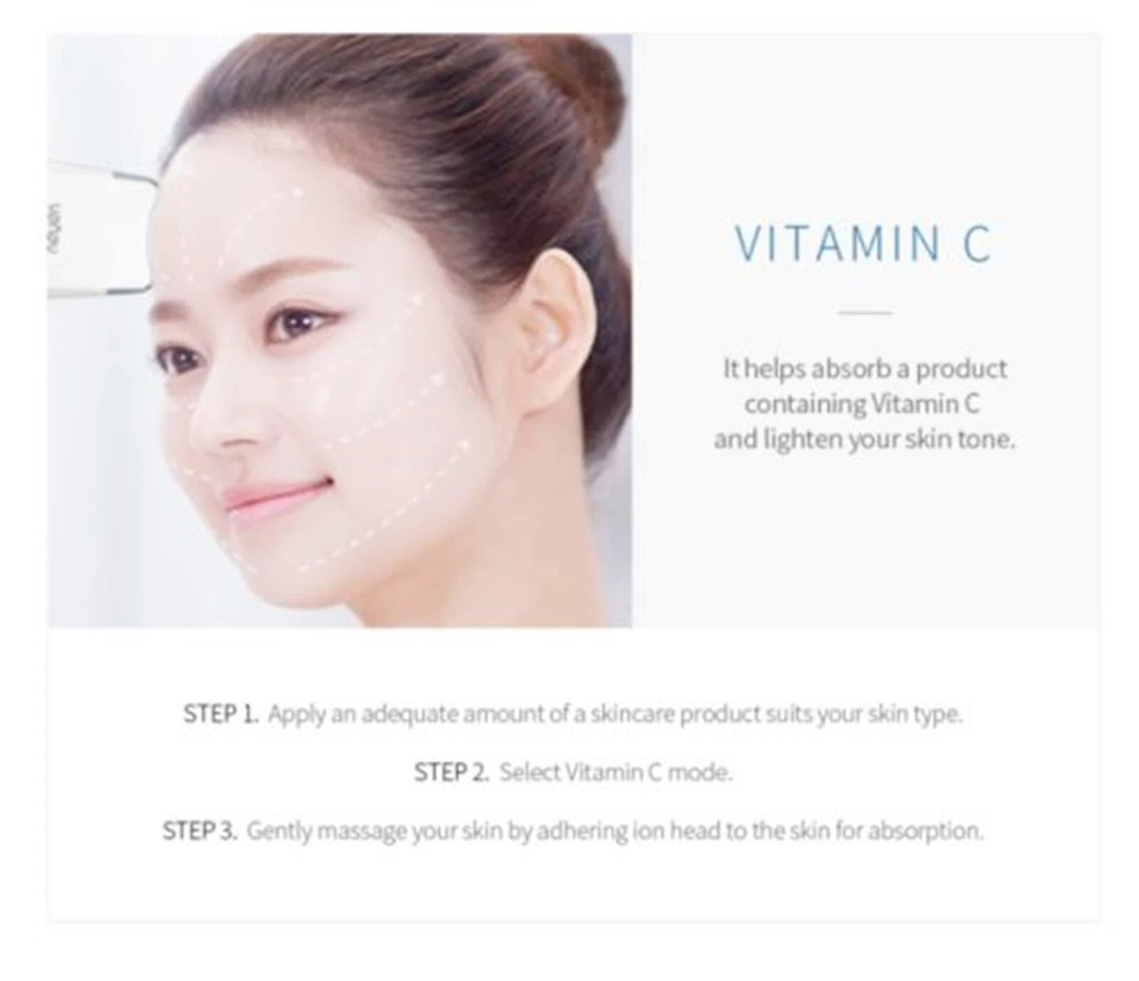 VANAV Skin Beam Galvanic LED Neck Facial Massager Gua Sha Head SKB1000