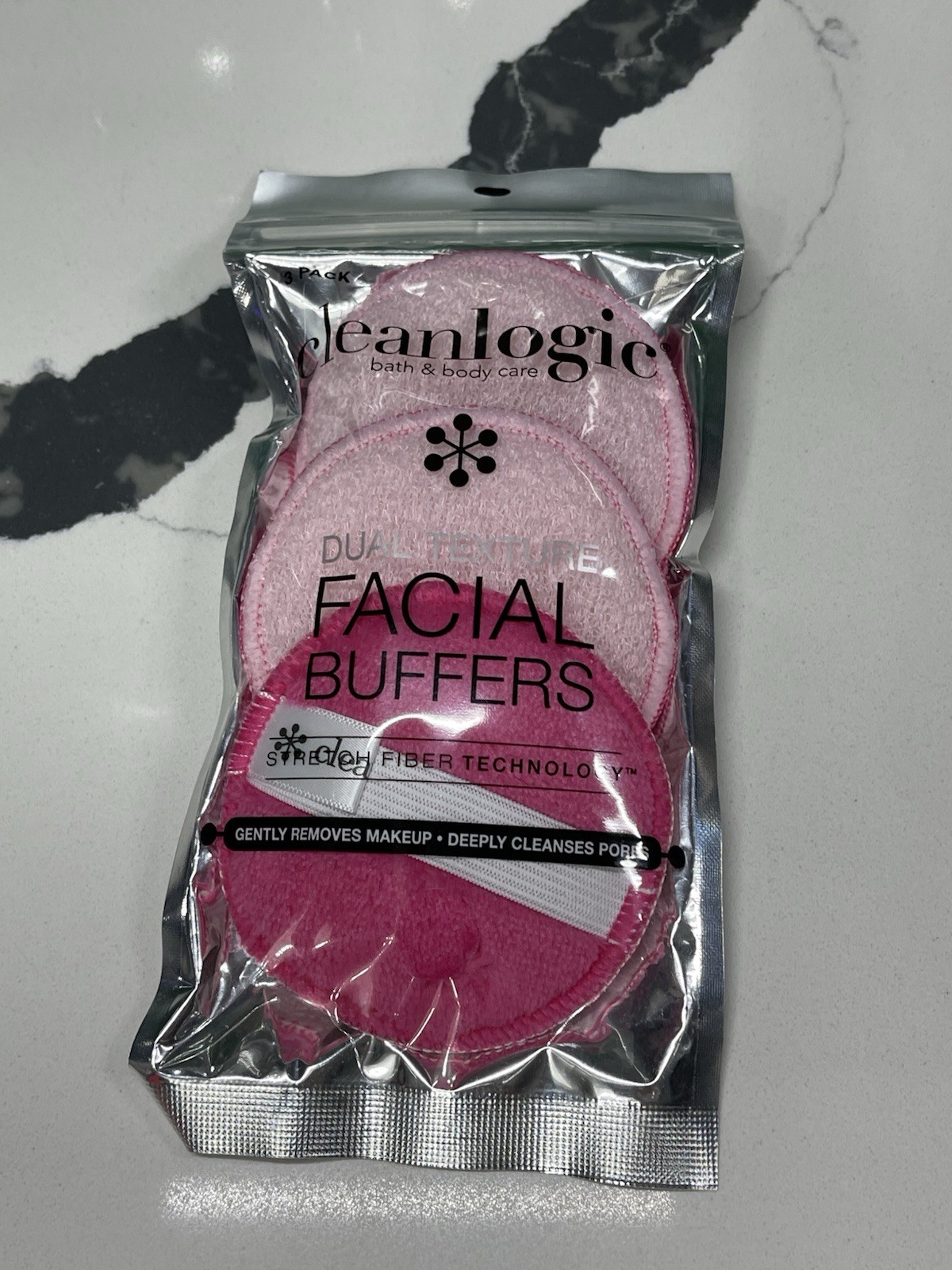 Cleanlogic Dual Texture Facial Buffers SEALED Pkg Of 3