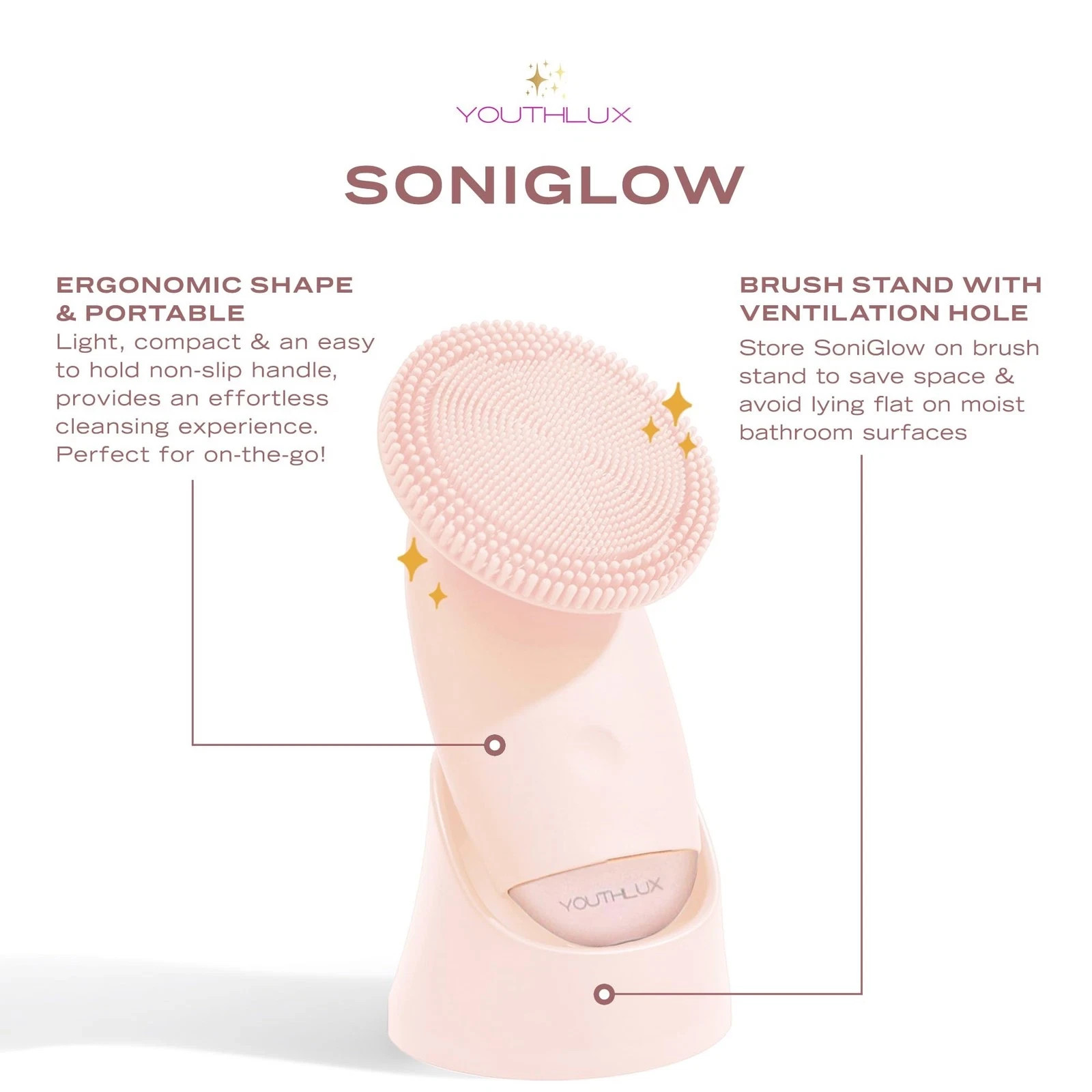 SoniGlow Silicone Facial Cleansing Brush – Electric Vibrating Skincare Scrubb…