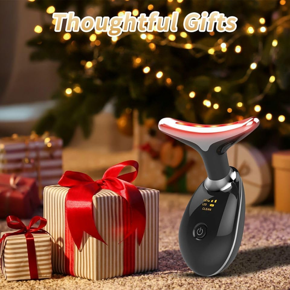 Facial Beauty Device, Multifunctional Facial Skin Care Tools with Vibration, Red