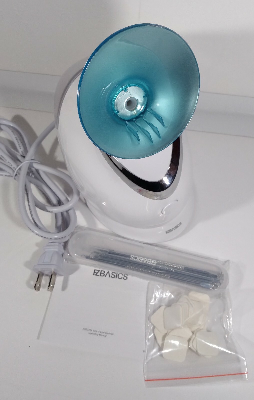EZBASICS Facial Steamer Nano Ionic Face Steamer for Home Facial Warm Mist – BLUE