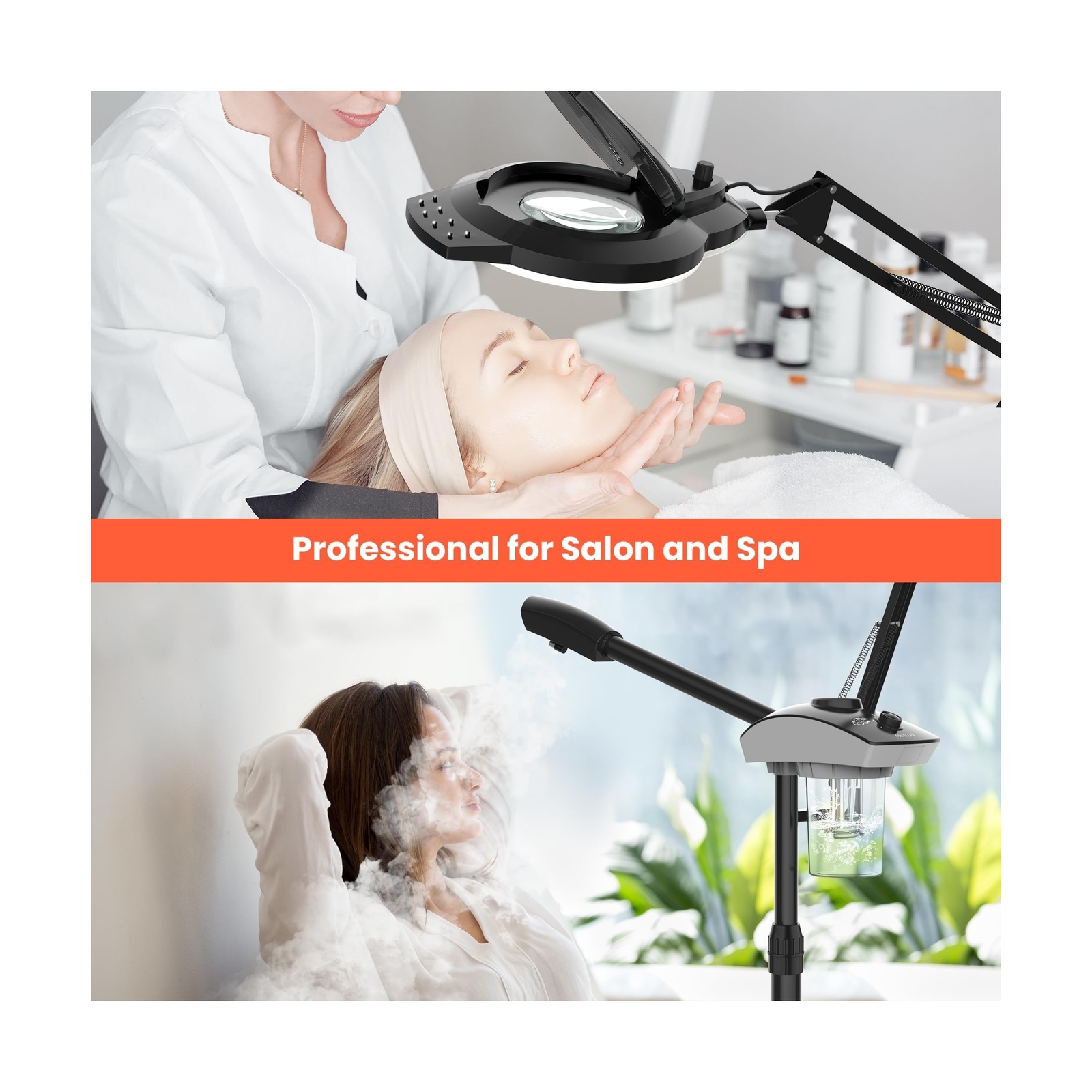 TASALON Professional Facial Steamer with 5X Magnifying Lamp, 2-in-1 Esthetici…