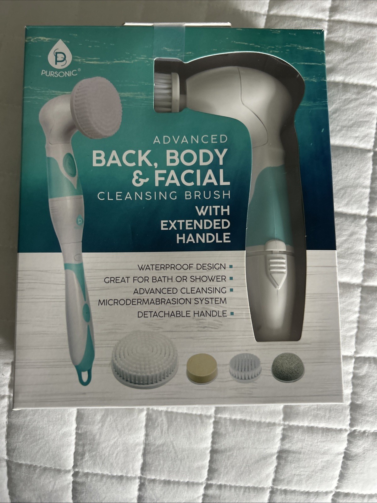 NEW Advanced Back Body & Facial Cleansing Brush with Extended Handle Pursonic