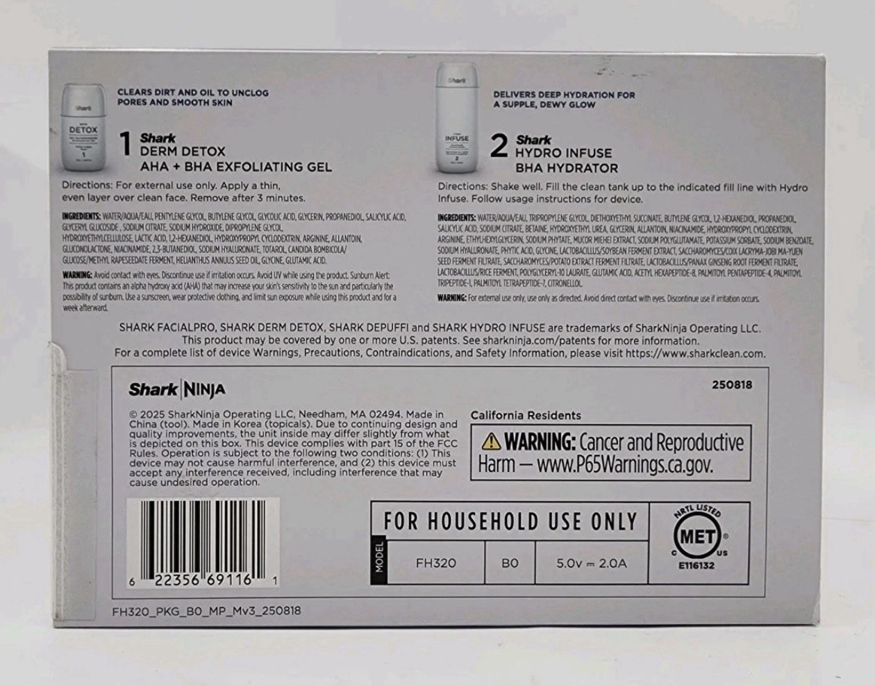 Shark Facial Pro Glow Extract, Hydrate & Depuff Thearapy Tool NOB