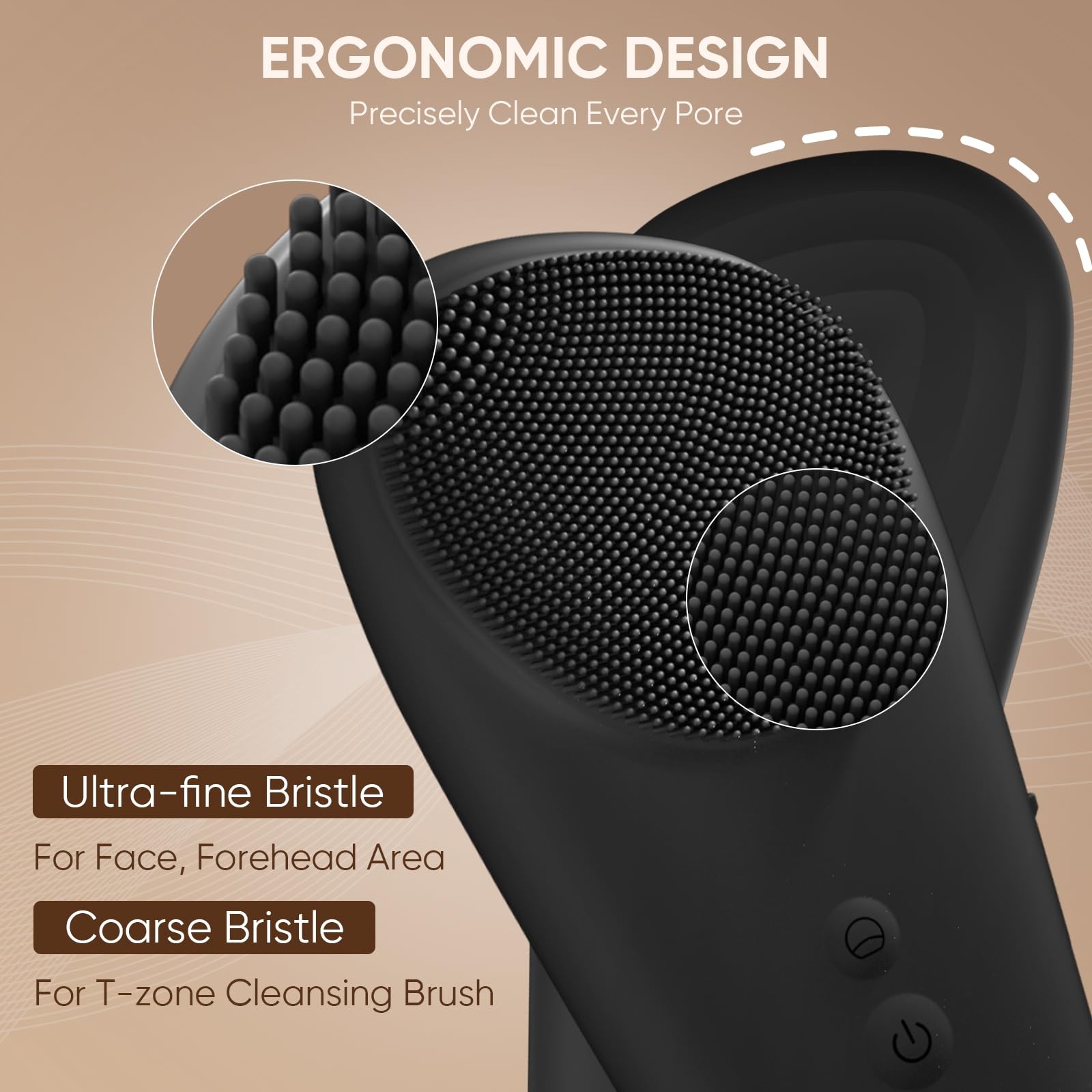Silicone Scrubber Blackhead Scraper Rechargeable 2-in-1 Cleansing Brush & Ski…