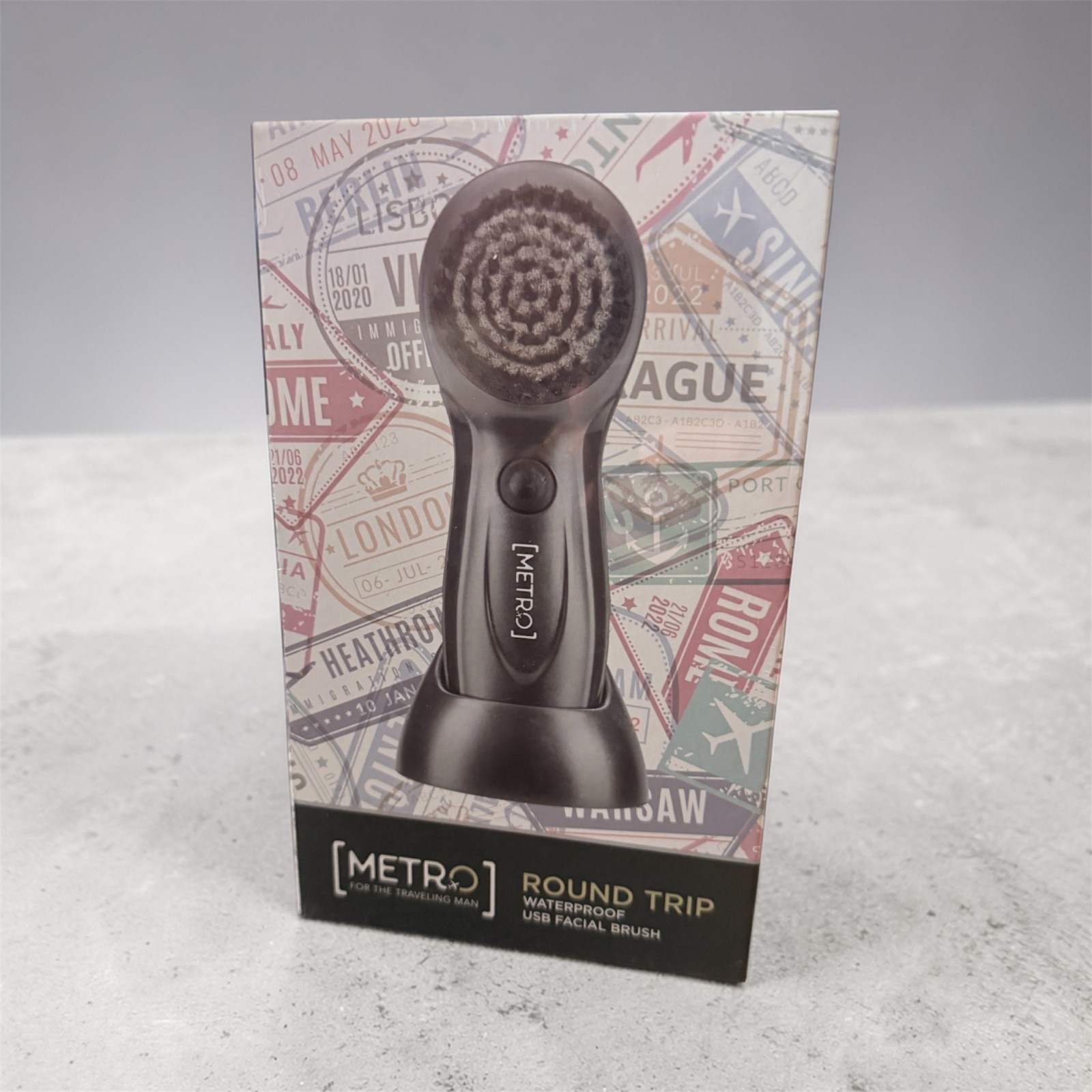 METRO Round Trip Electric Facial Brush Waterproof USB Rechargeable Exfoliation