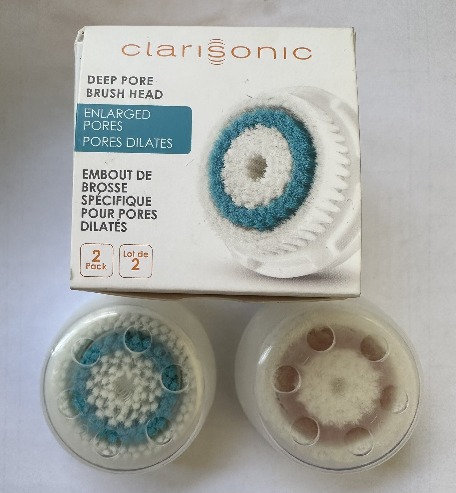 New 2 Pack Clarisonic Deep Pore & Radiance Brush Heads Discontinued! Brand New.